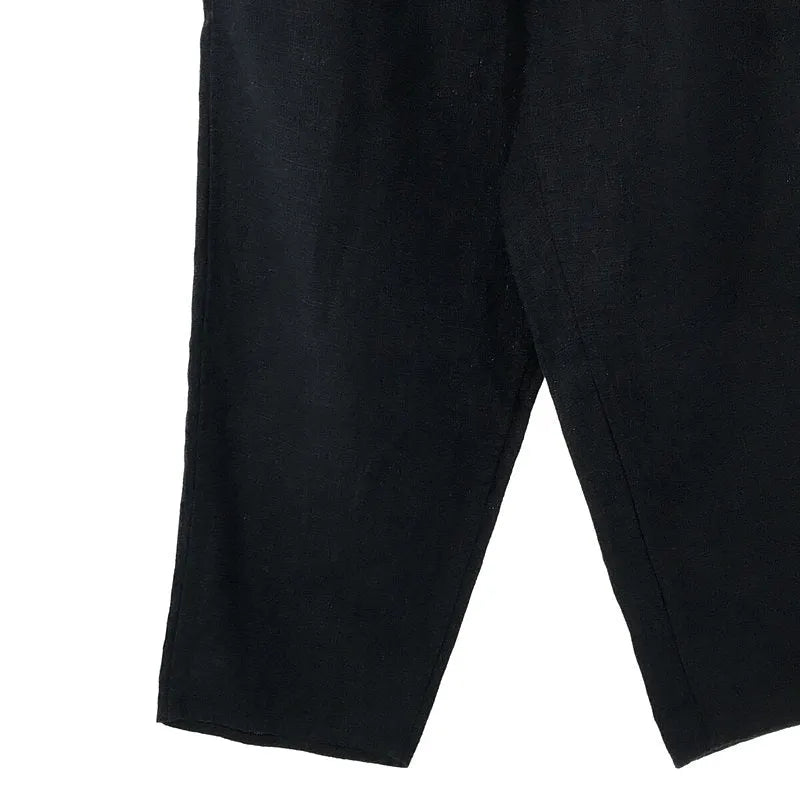 Babaghuri Jurgen Lehl / ババグーリヨーガンレール | リネン テーパード イージー パンツ | M | ネイビー | レディース