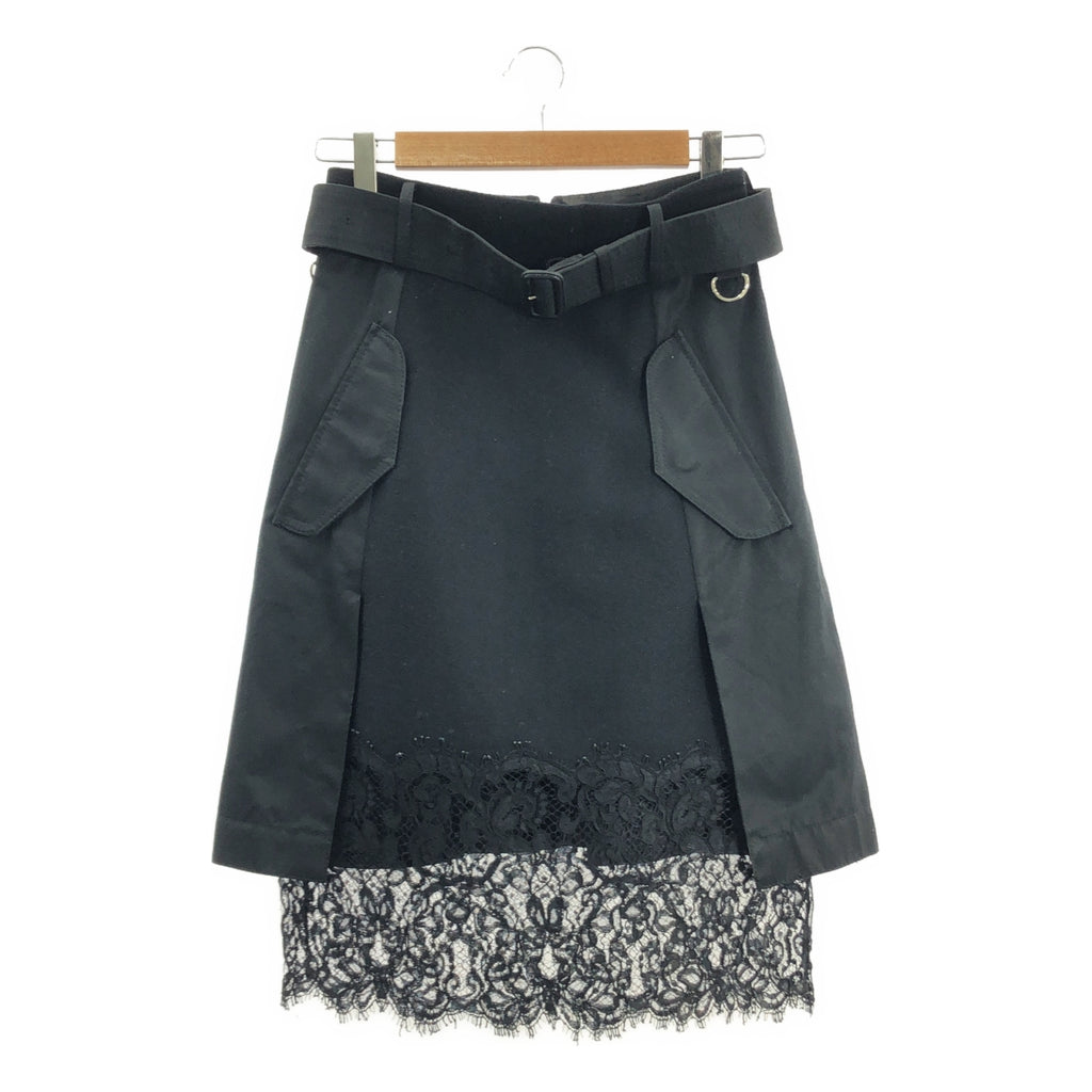 sacai | 混紡材質繫帶半身裙 | 1 | 女款