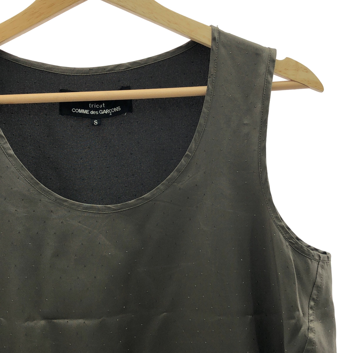 tricot COMME des GARÇONS | 2013 秋冬 | 圓點褶皺無袖洋裝 | S 碼 | 棕色 | 女款