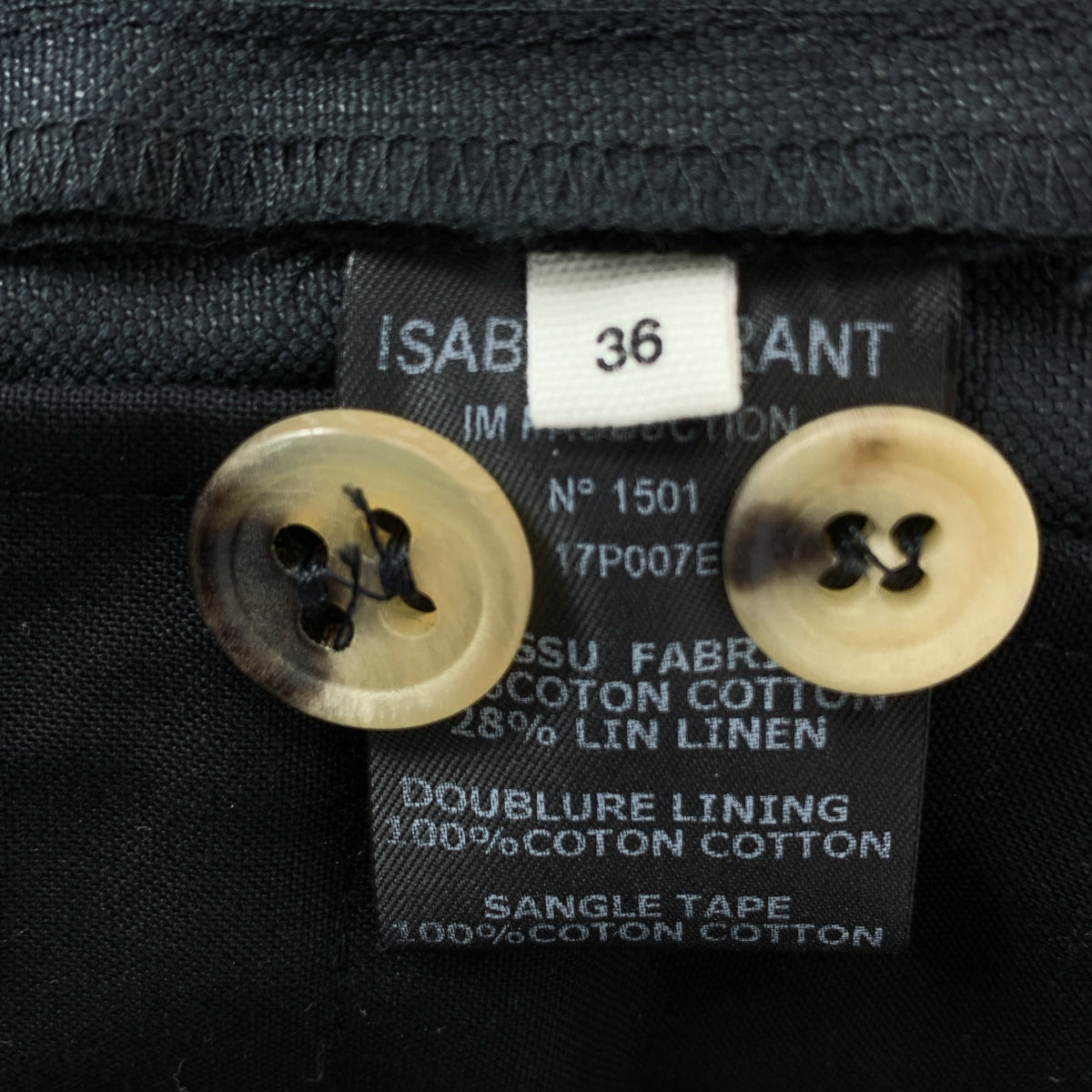 ISABEL MARANT ETOILE / 이사벨 마란에트월 | 코튼 린넨 테이퍼드 팬츠 | 36 | 블랙 | 여성