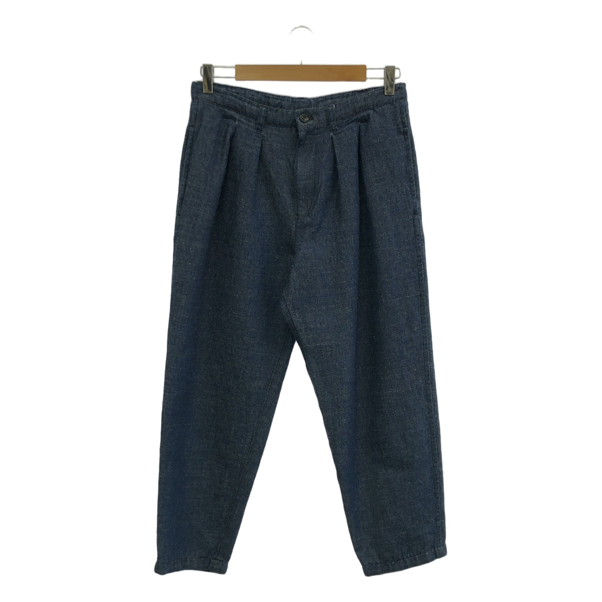 COMME des GARCONS | 經編布料2014春夏 |棉麻仿牛仔2褶褲| S |靛藍|男士