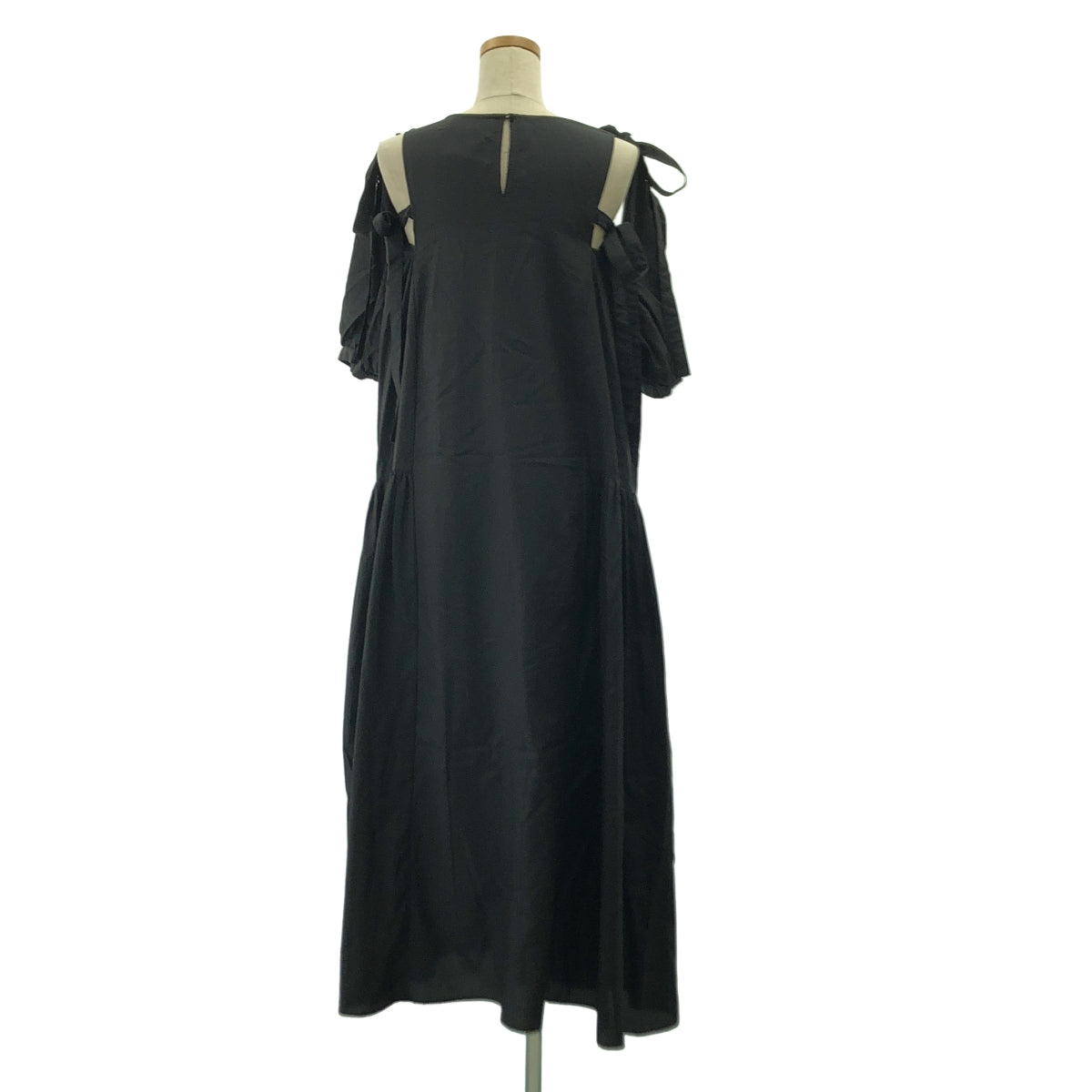 【美品】  RENATA BRENHA / レナータブレナ | カットアウトスリーブ ギャザー ボリューム ドレス ワンピース | ブラック | レディース