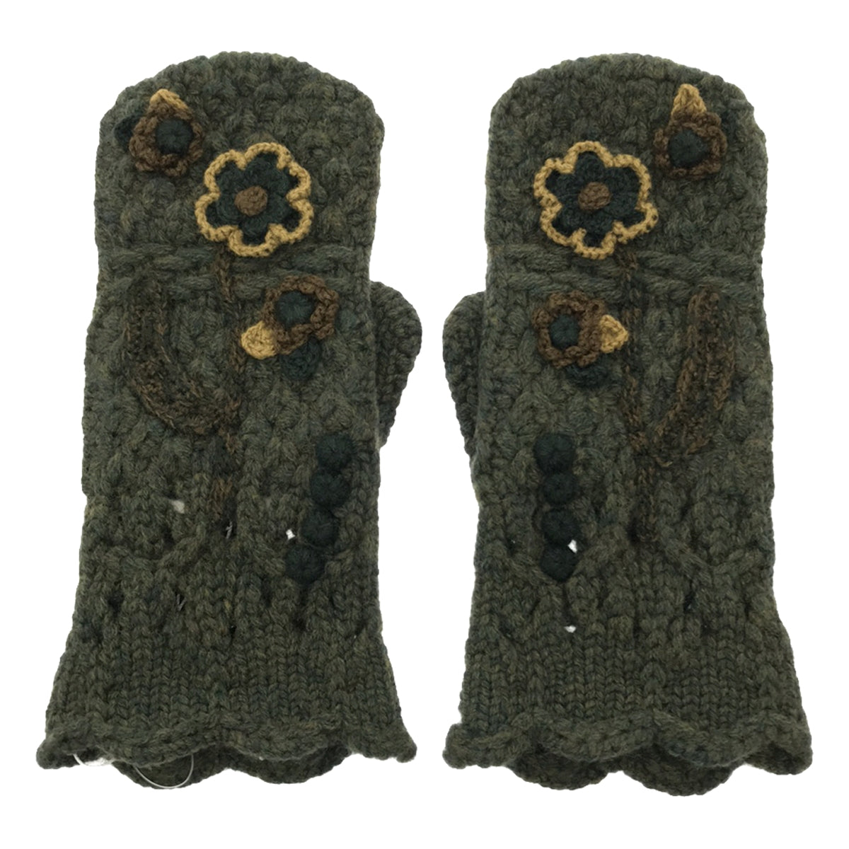 Mame Kurogouchi / マメクロゴウチ | 2022AW | Floral Motif Hand－Knitted Gloves / グローブ 手袋 | 1 | レディース