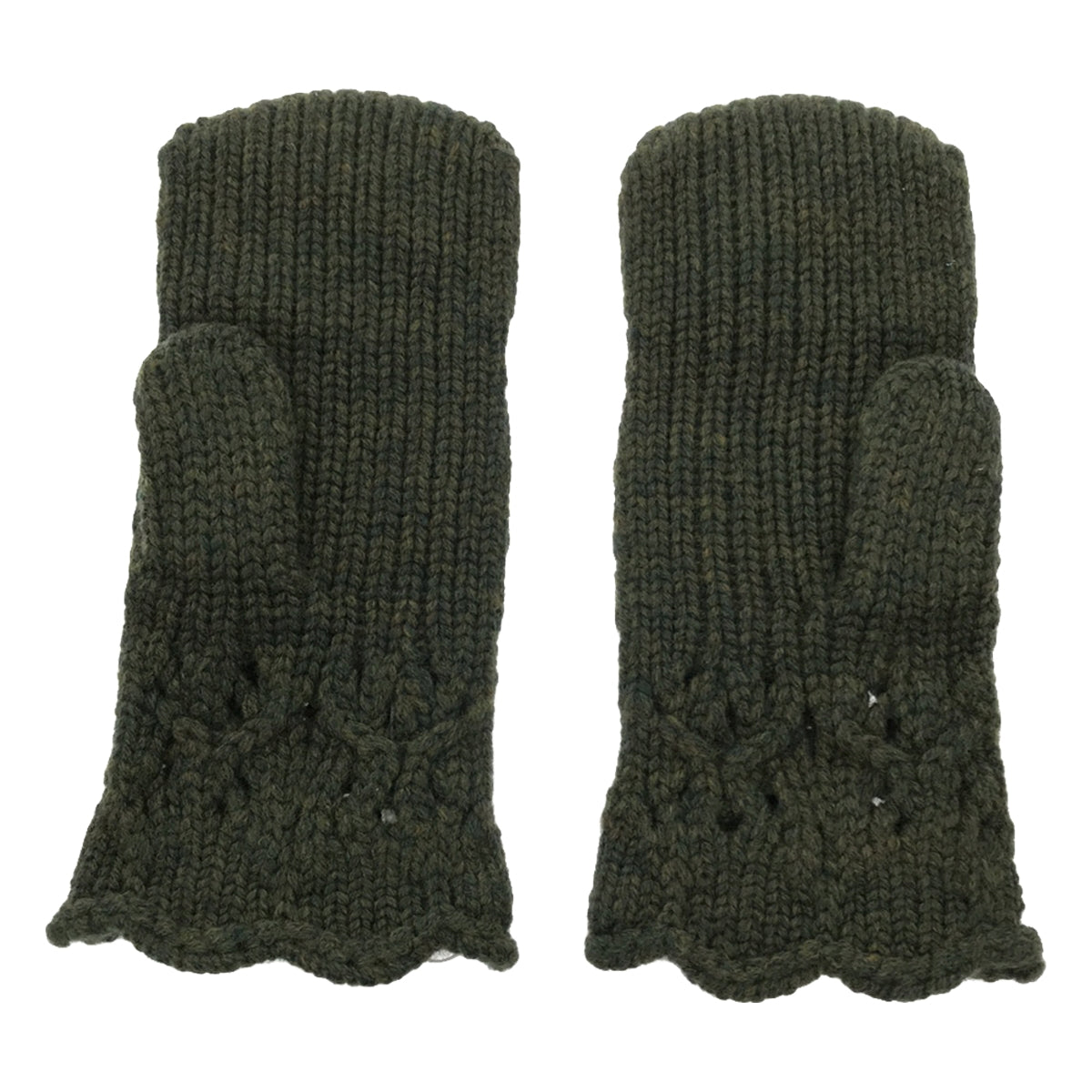 【新品】  Mame Kurogouchi / マメクロゴウチ | 2022AW | Floral Motif Hand－Knitted Gloves / グローブ 手袋 | 1 | KHAKI | レディース