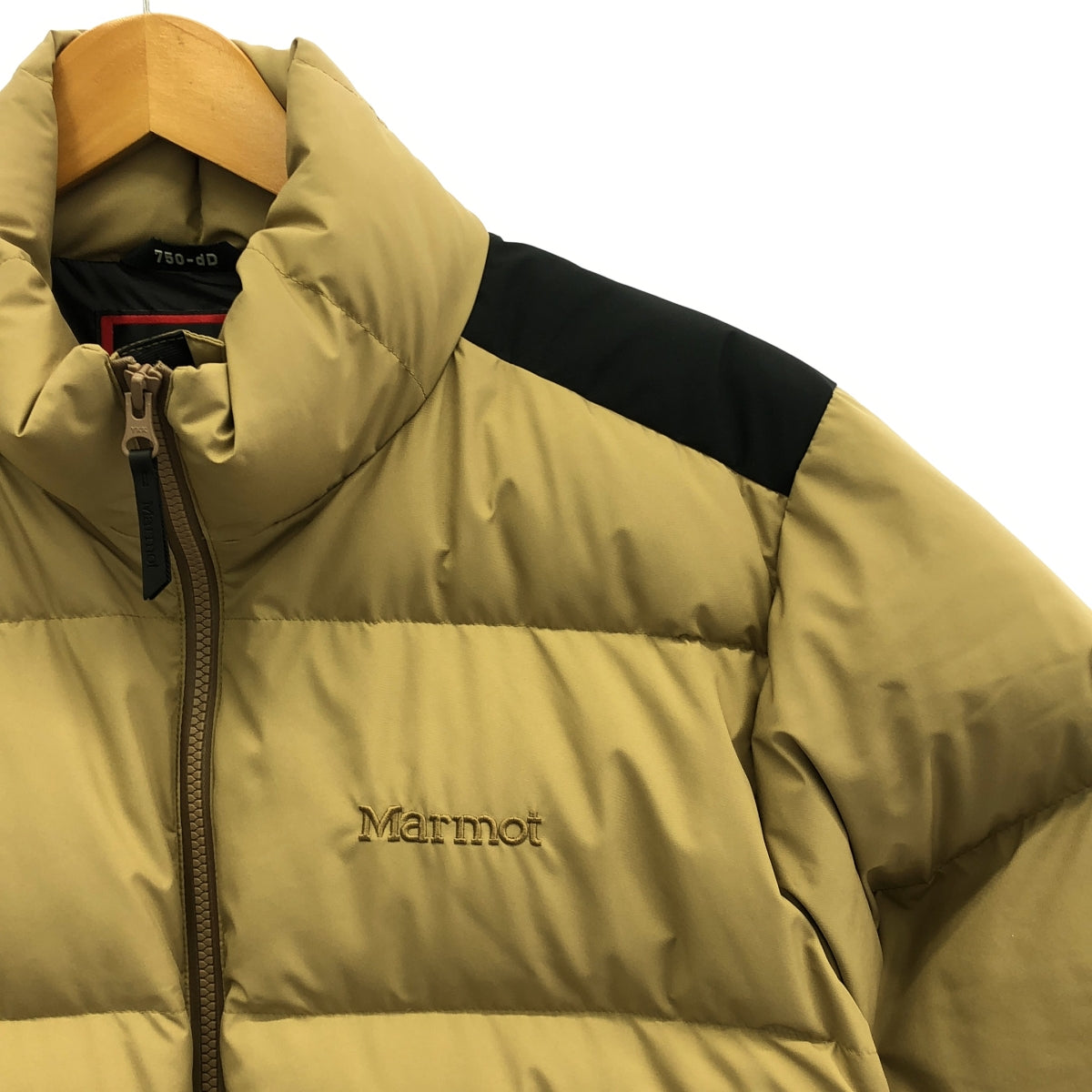【美品】  MARMOT / マーモット | × SHIPS別注 GORE-TEX 750-fill / ゴアテックス ダウンジャケット | M | ベージュ/ブラック | メンズ