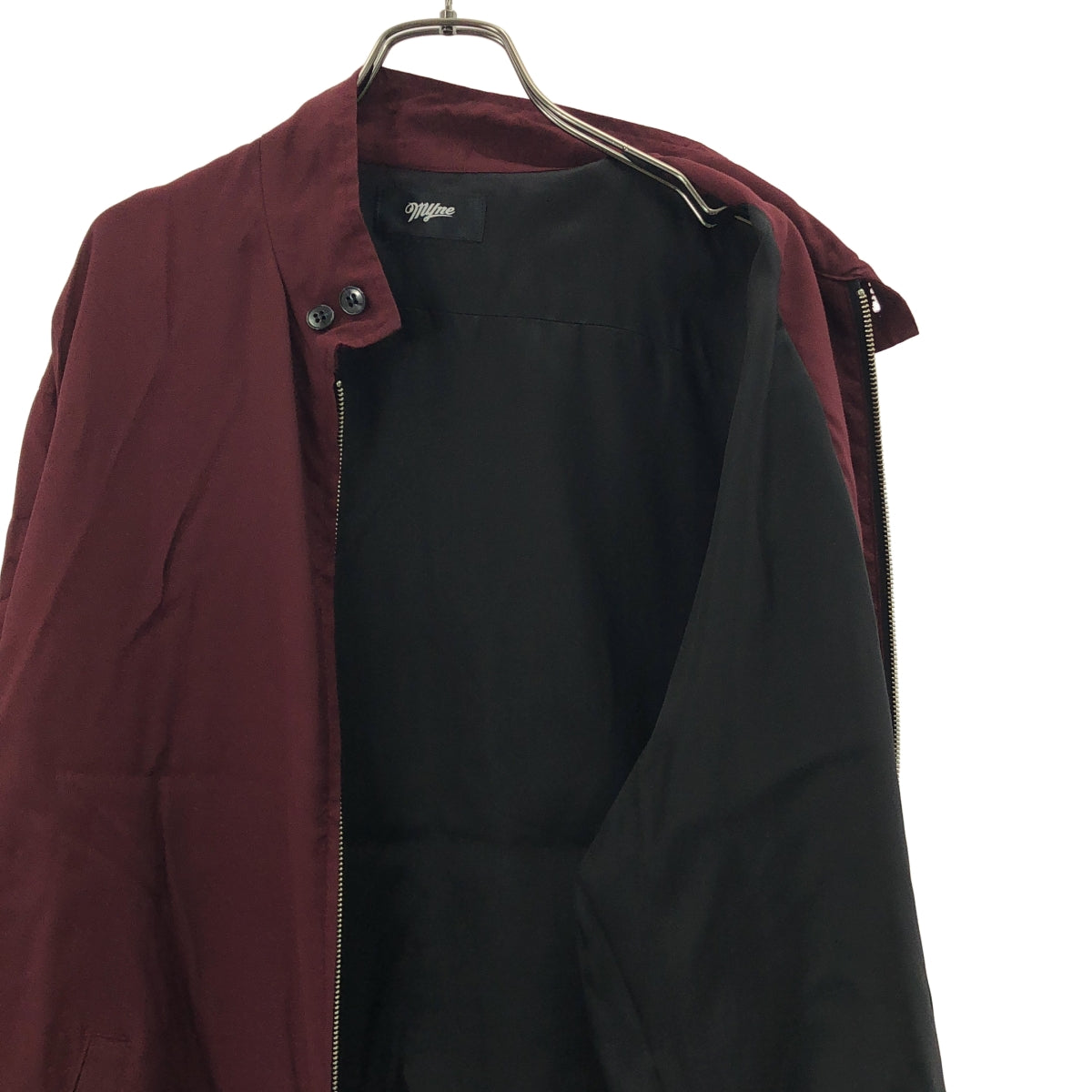 MYne / マイン | レーヨン ロゴ 刺しゅう スイングトップ ジャケット | S | ボルドー | メンズ
