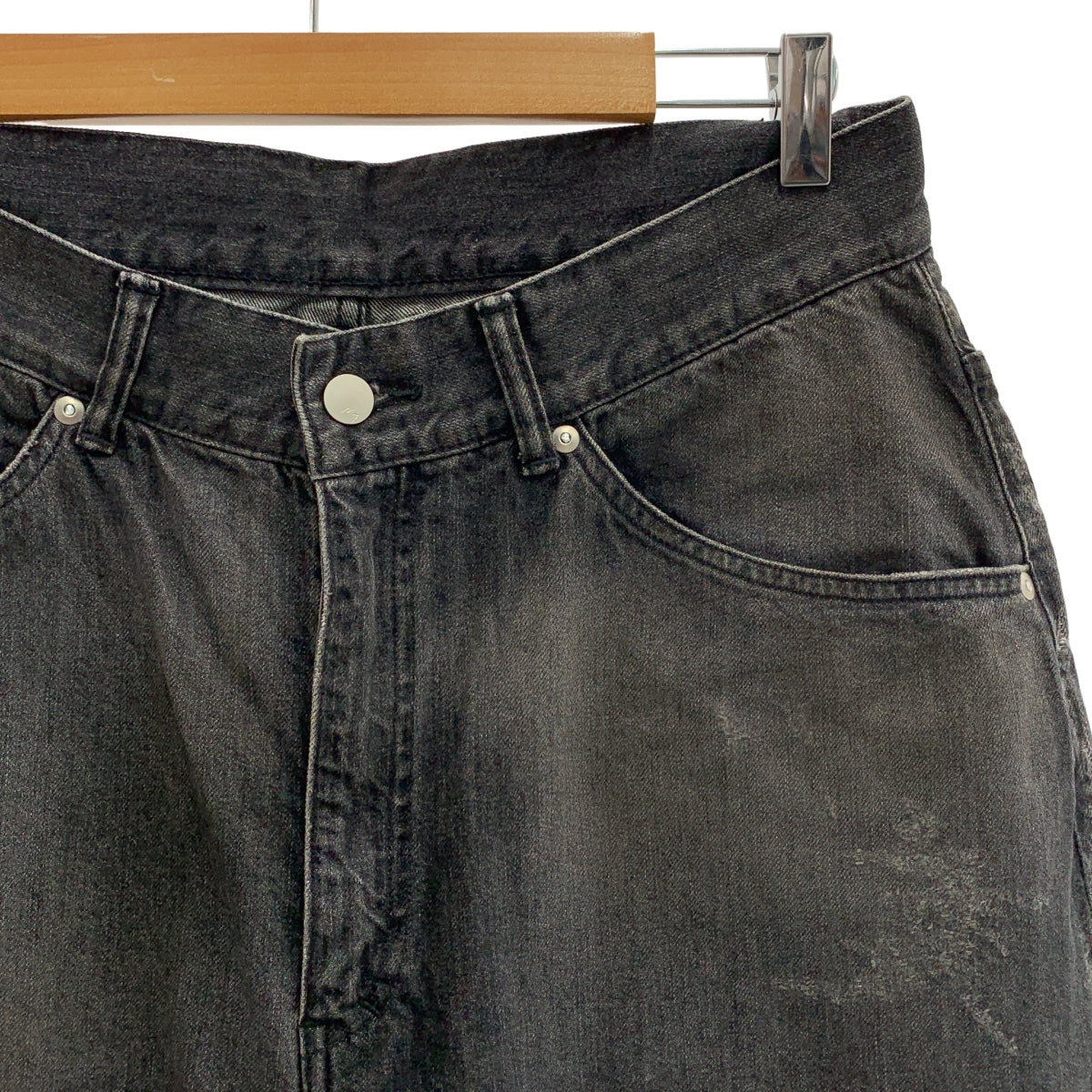 [類似新品] ANCELLM | 錐形五分牛仔褲 | 做舊黑色牛仔褲 | 2碼 | 炭灰色 | 男款