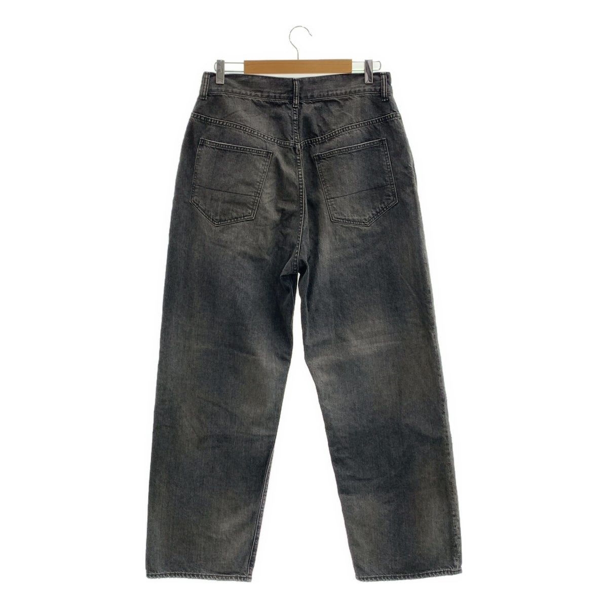[類似新品] ANCELLM | 錐形五分牛仔褲 | 做舊黑色牛仔褲 | 2碼 | 炭灰色 | 男款