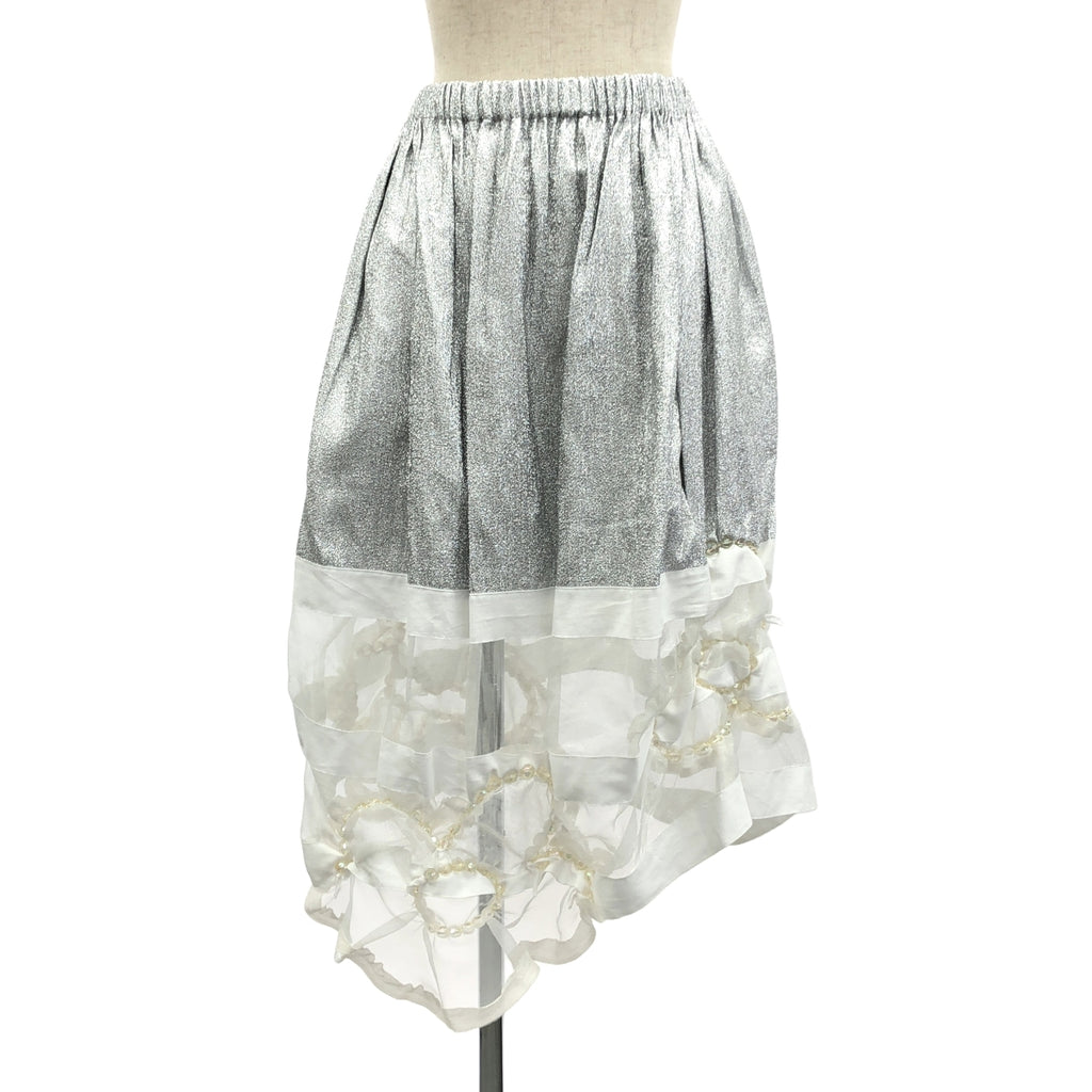 tricot COMME des GARCONS / Tricom De Galson | 2015SS | 비쥬 장식 광택 가공 허리 고무 드로우 스트링 스커트 |