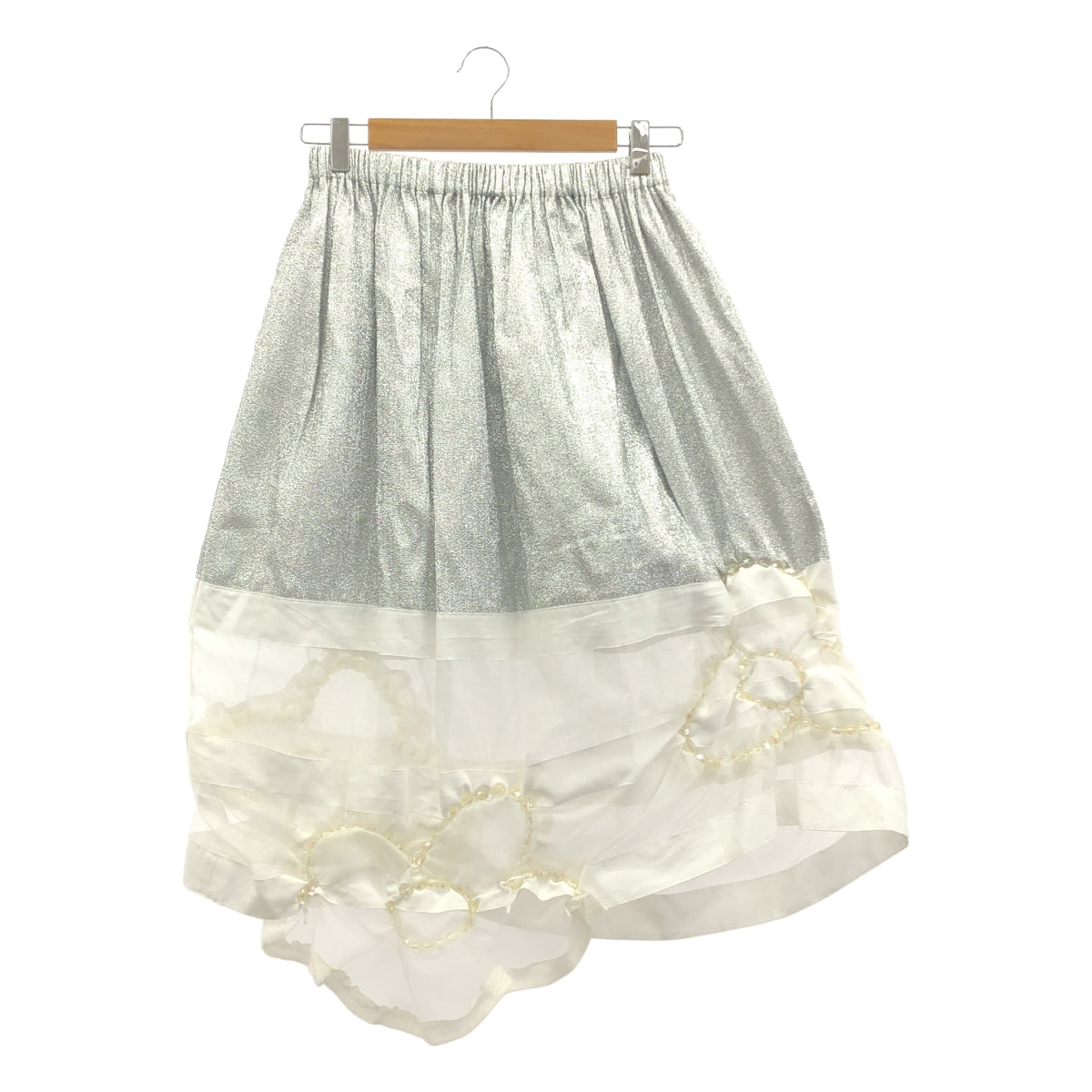 tricot COMME des GARCONS / Tricom De Galson | 2015SS | 비쥬 장식 광택 가공 허리 고무 드로우 스트링 스커트 |