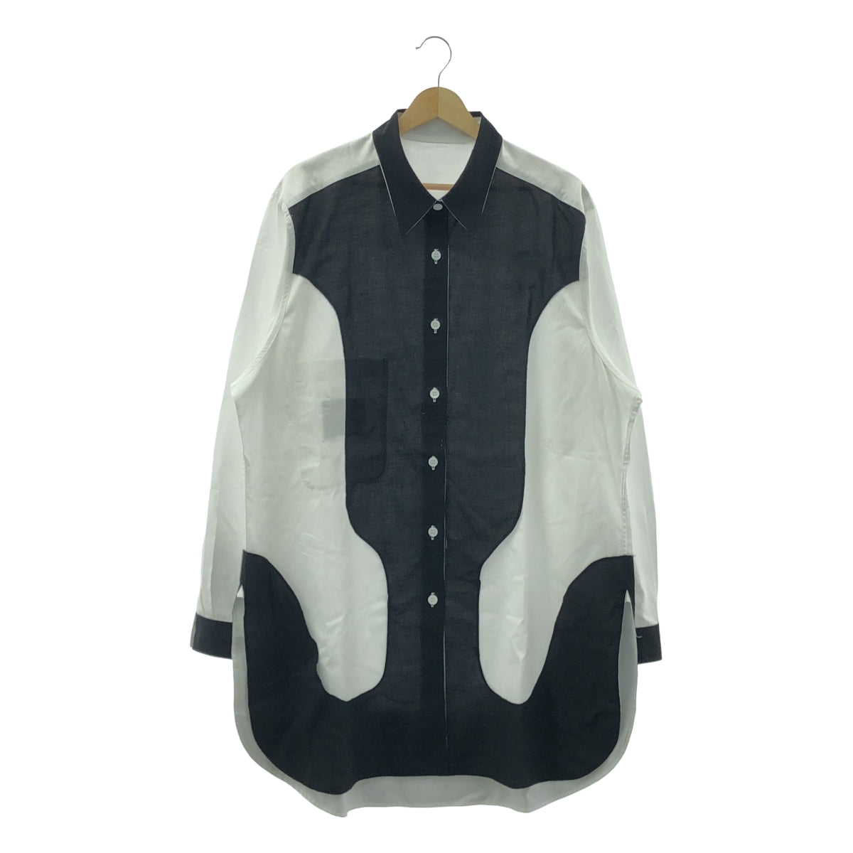 YOHJI YAMAMOTO POUR HOMME / 요우지야마모토풀 옴므 | 2023AW | 흑백 사용 장식 STB / 리버시블 오버 셔츠 | 3 | 남성