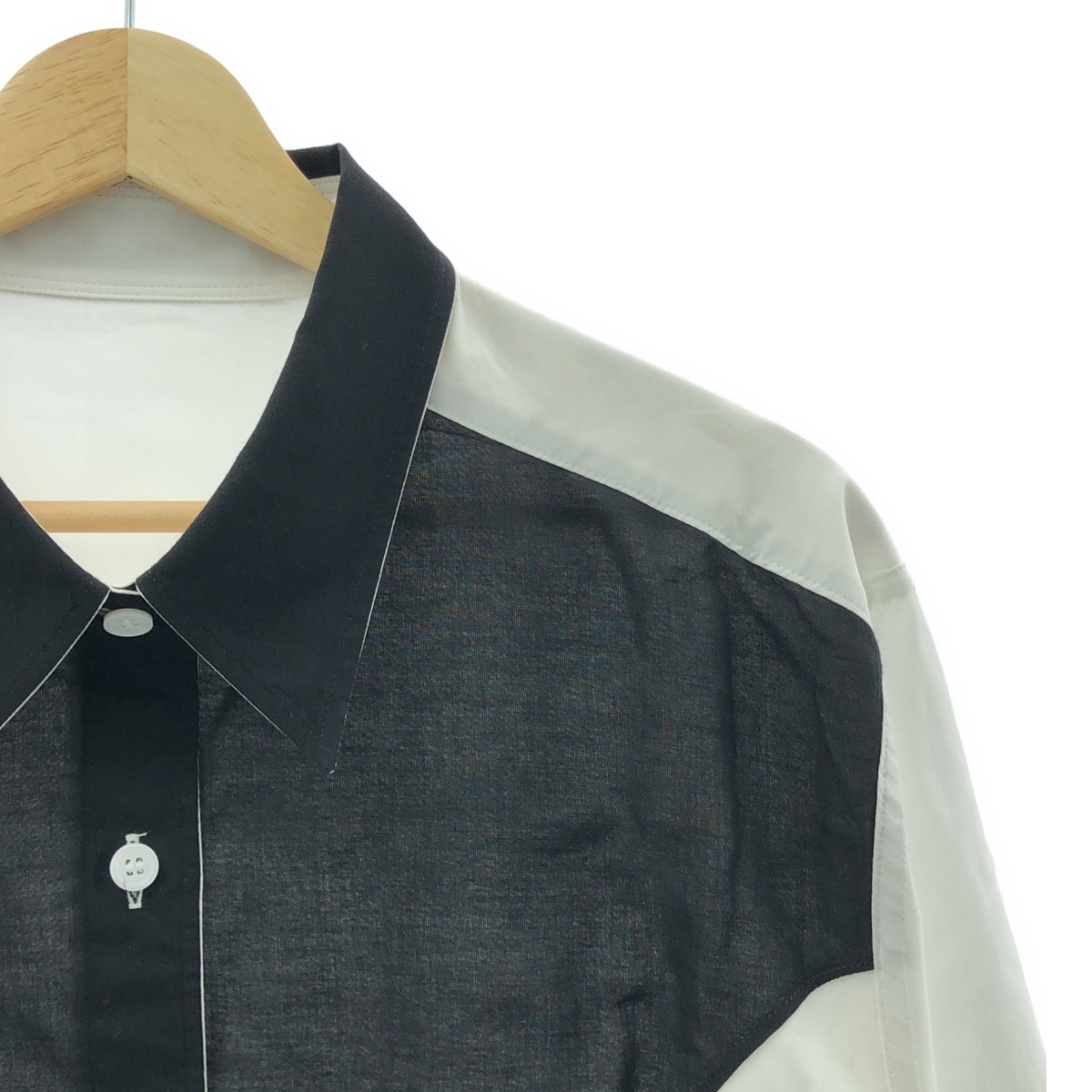 YOHJI YAMAMOTO POUR HOMME / 요우지야마모토풀 옴므 | 2023AW | 흑백 사용 장식 STB / 리버시블 오버 셔츠 | 3 | 남성