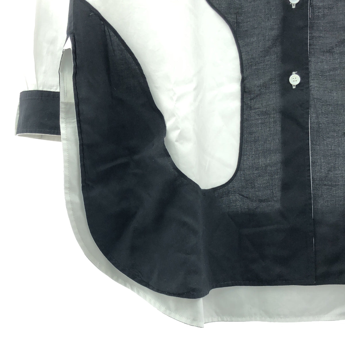 YOHJI YAMAMOTO POUR HOMME / 요우지야마모토풀 옴므 | 2023AW | 흑백 사용 장식 STB / 리버시블 오버 셔츠 | 3 | 남성
