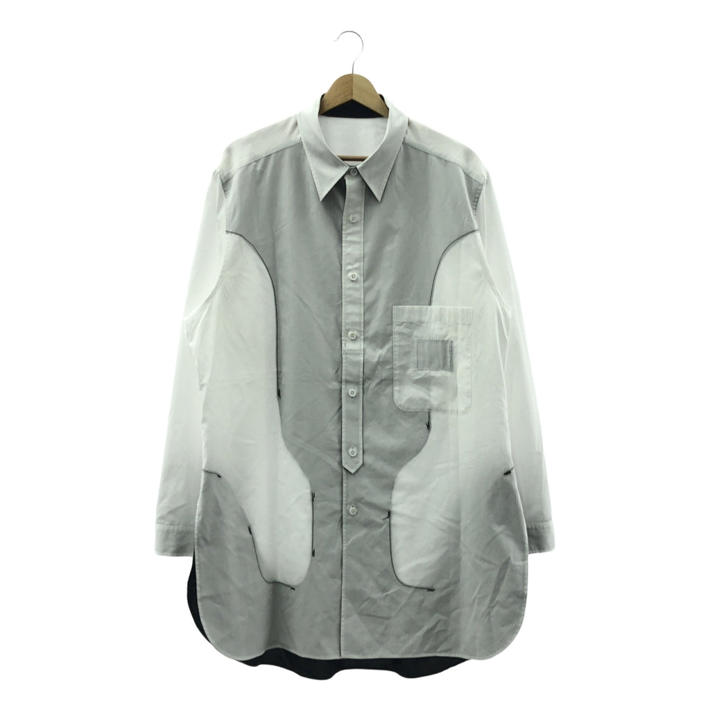 YOHJI YAMAMOTO POUR HOMME / 요우지야마모토풀 옴므 | 2023AW | 흑백 사용 장식 STB / 리버시블 오버 셔츠 | 3 | 남성