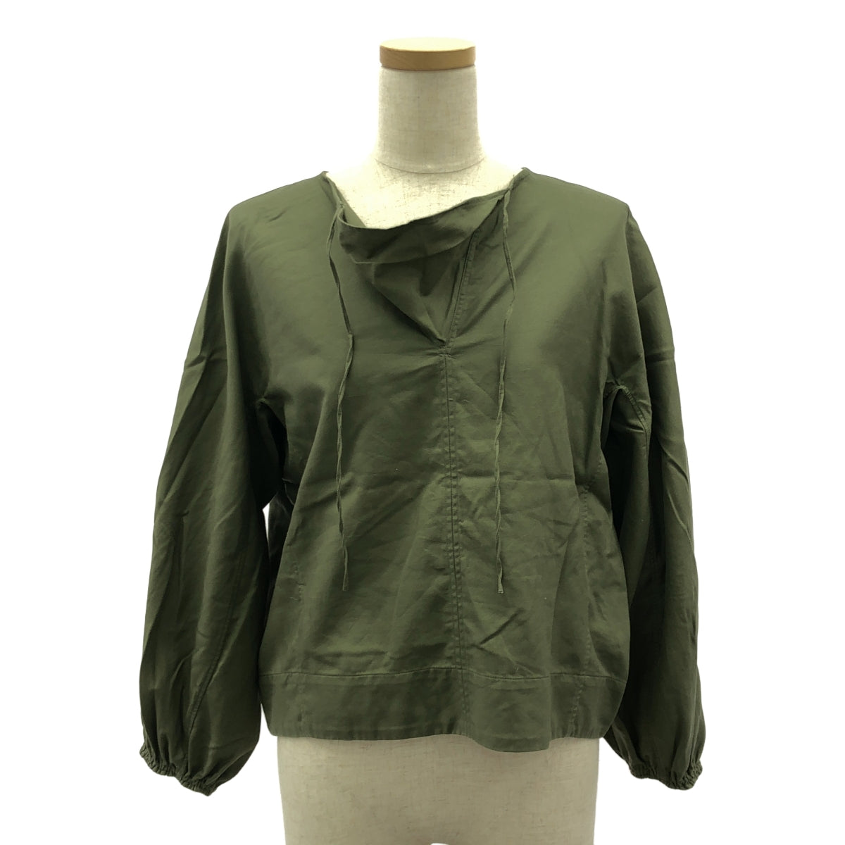 TENNE HANDCRAFTED MODERN / 텐핸드 공예 모던 | volume sleeve pullover 볼륨 슬리브 블라우스 | F | 카키 | 여성