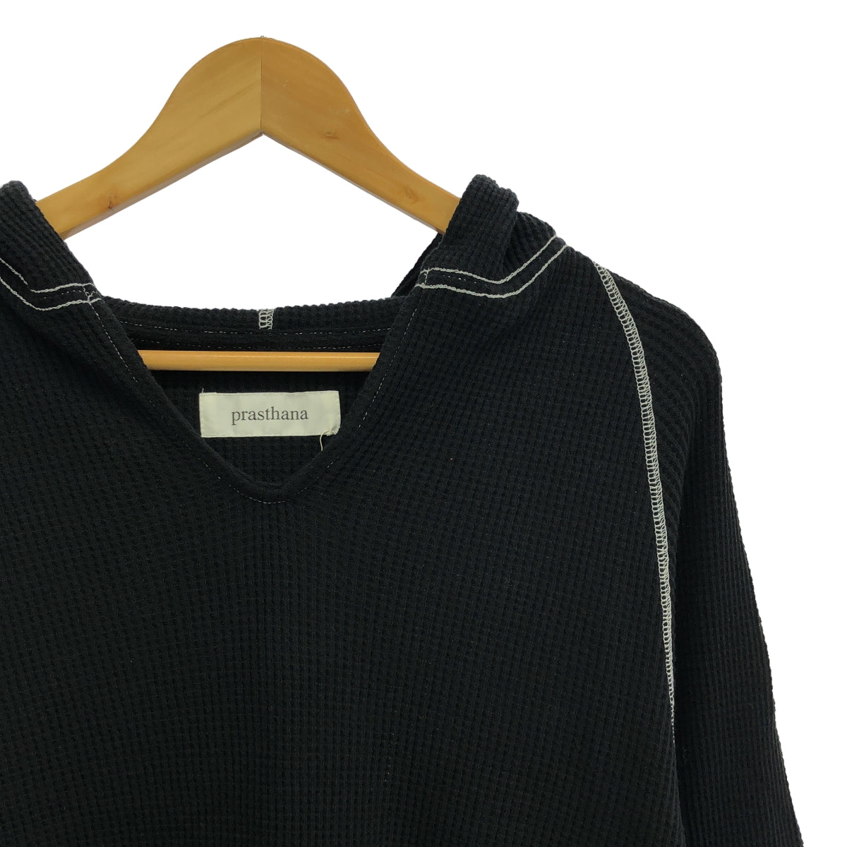 [New] prasthana / Prasthana | Deep V Hoodie | M | Black | Men's