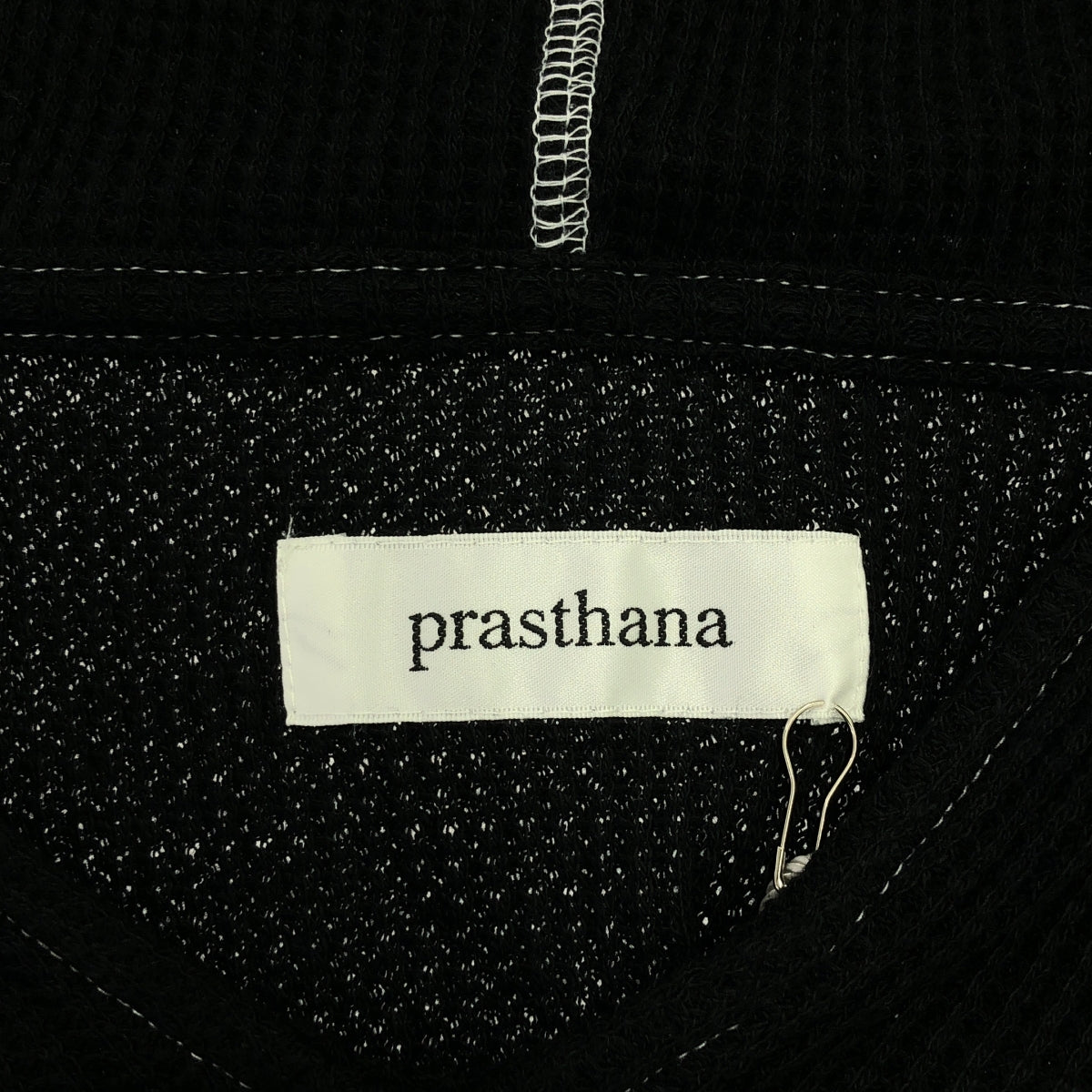 【신품】 prasthana / 프라스타나 | deep v hoodie 파커 | M | 블랙 | 남성