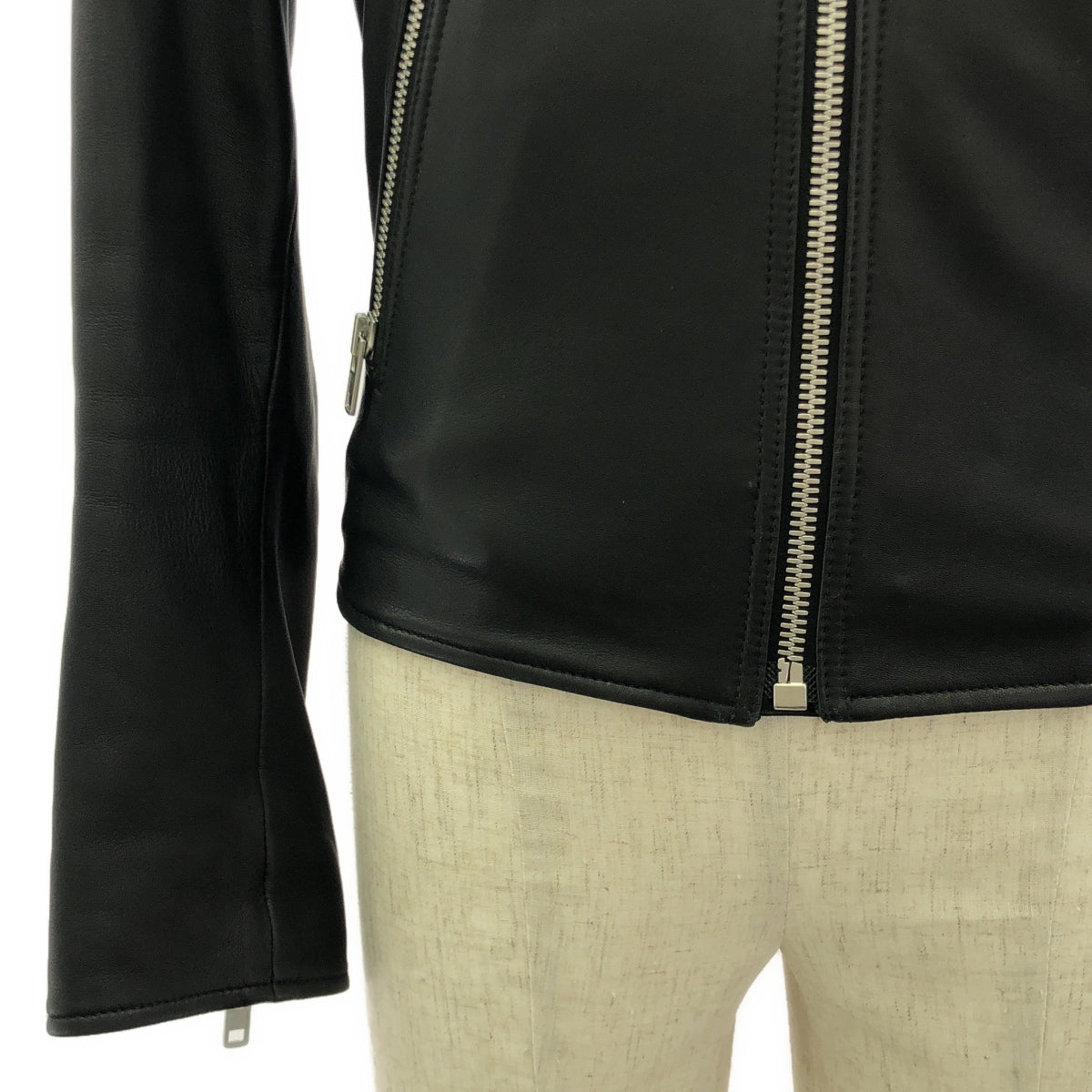 Maison Margiela | 2019SS | 5 ZIP LEATHER JACKET / Leather figure-eight single rider jacket / Fully lined | 46 | Men's
