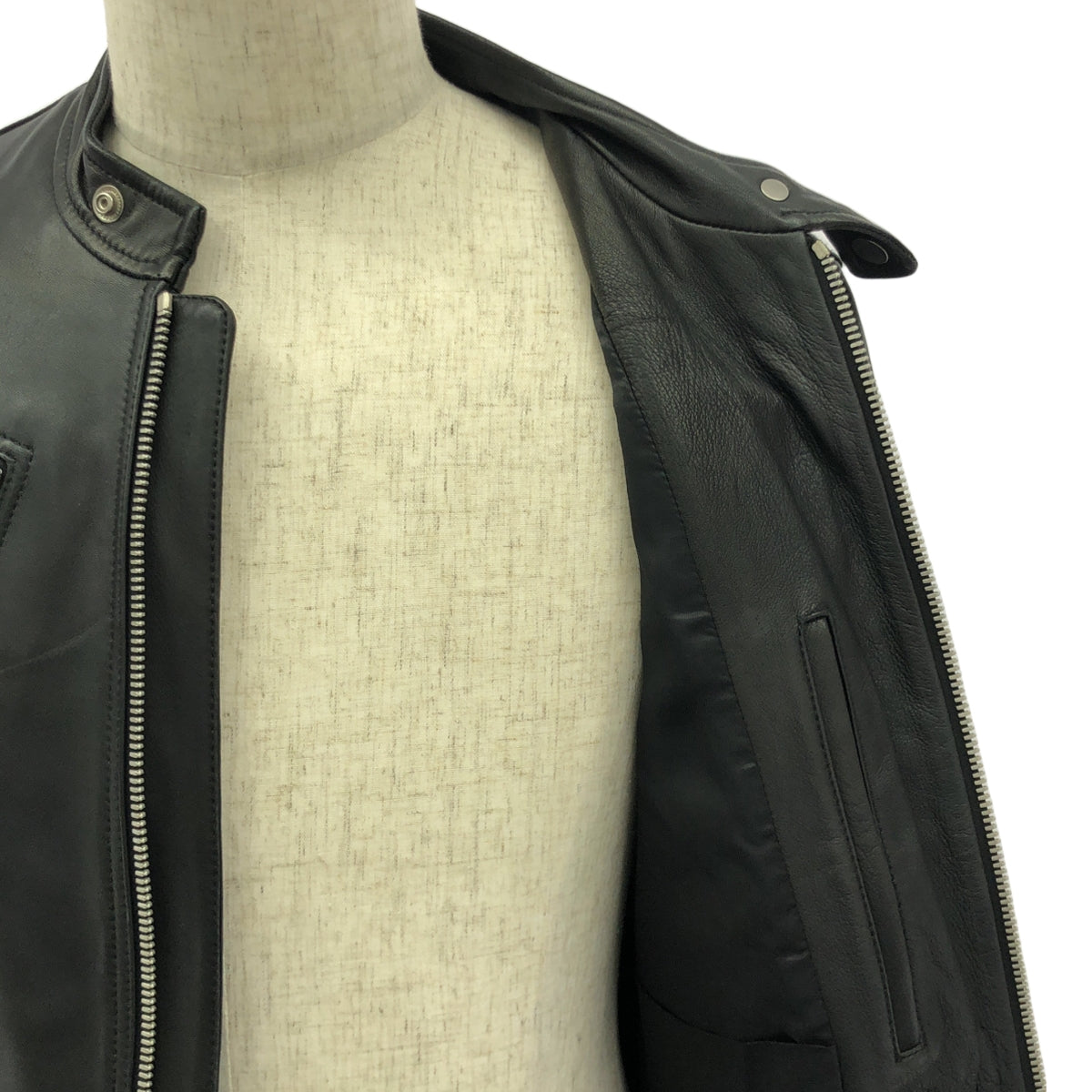 Maison Margiela | 2019SS | 5 ZIP LEATHER JACKET / Leather figure-eight single rider jacket / Fully lined | 46 | Men's