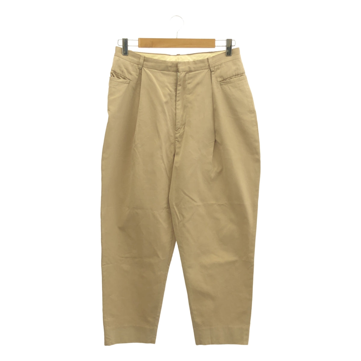 mina perhonen / ミナペルホネン | コットン シルク 2タック パンツ | 38 | ベージュ | レディース