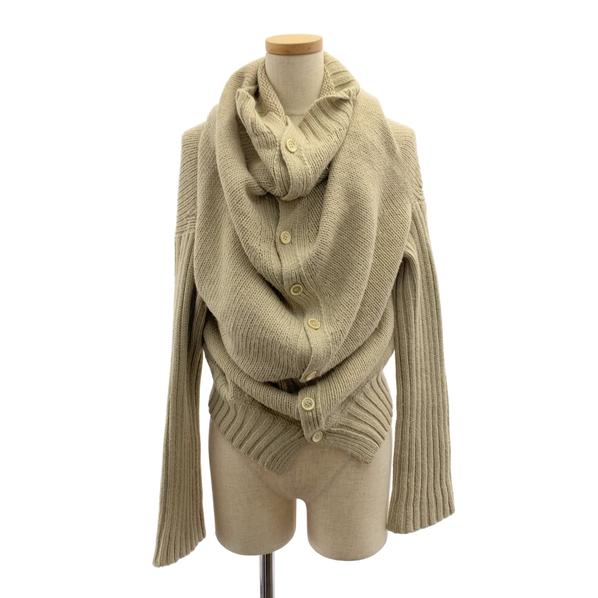 YOHJI YAMAMOTO +NOIR / ヨウジヤマモトプリュスノアール | 2004AW | アルパカ ウール 変形 ニット カーディガン | 3 | レディース