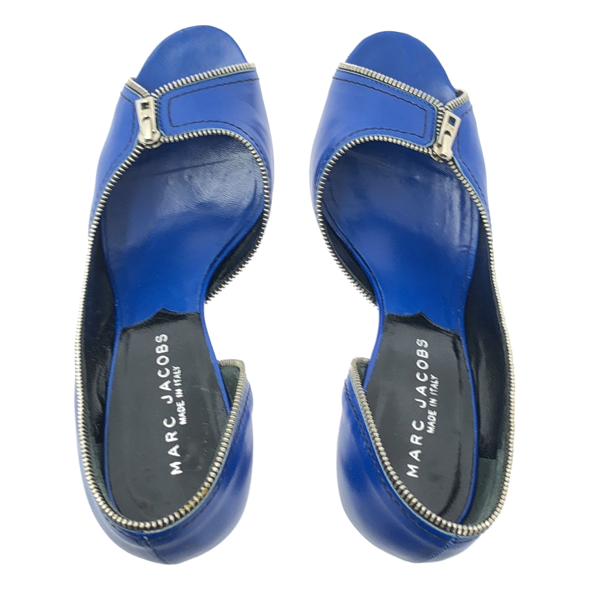 MARC JACOBS / マークジェイコブス | ジップディティール オープントゥ ヒールパンプス | 38 |