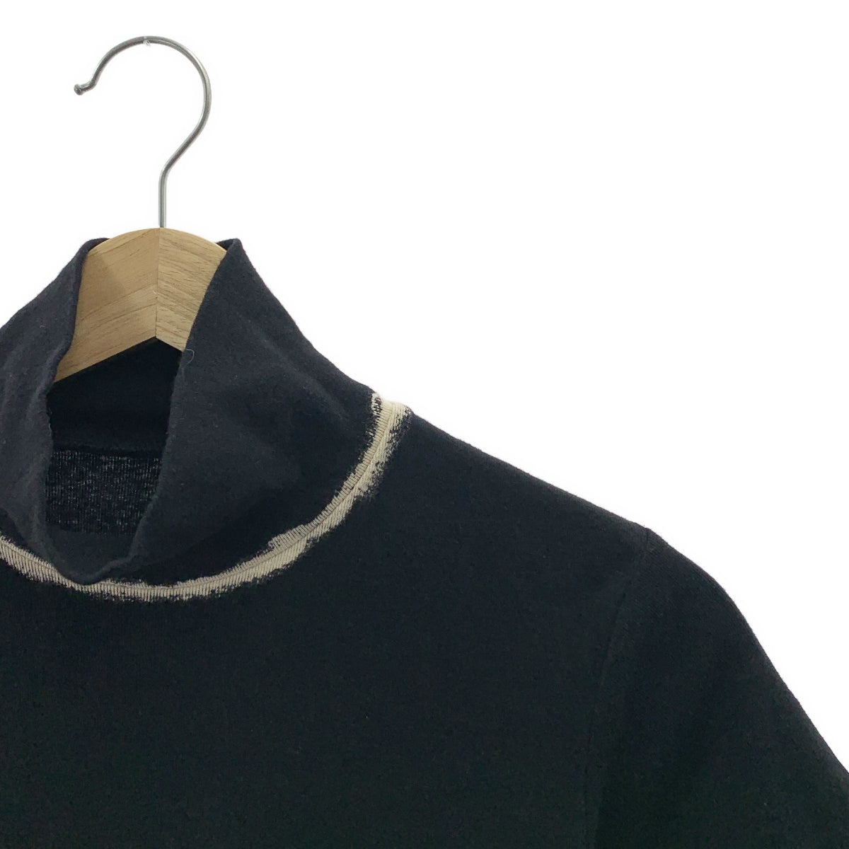 Y's / ワイズヨウジヤマモト | DISCHARGE PRINTING HIGH NECK HALF SLEEVE T ディスチャージ プリント ハイネック Tシャツ | 2 | ブラック / ベージュ | レディース
