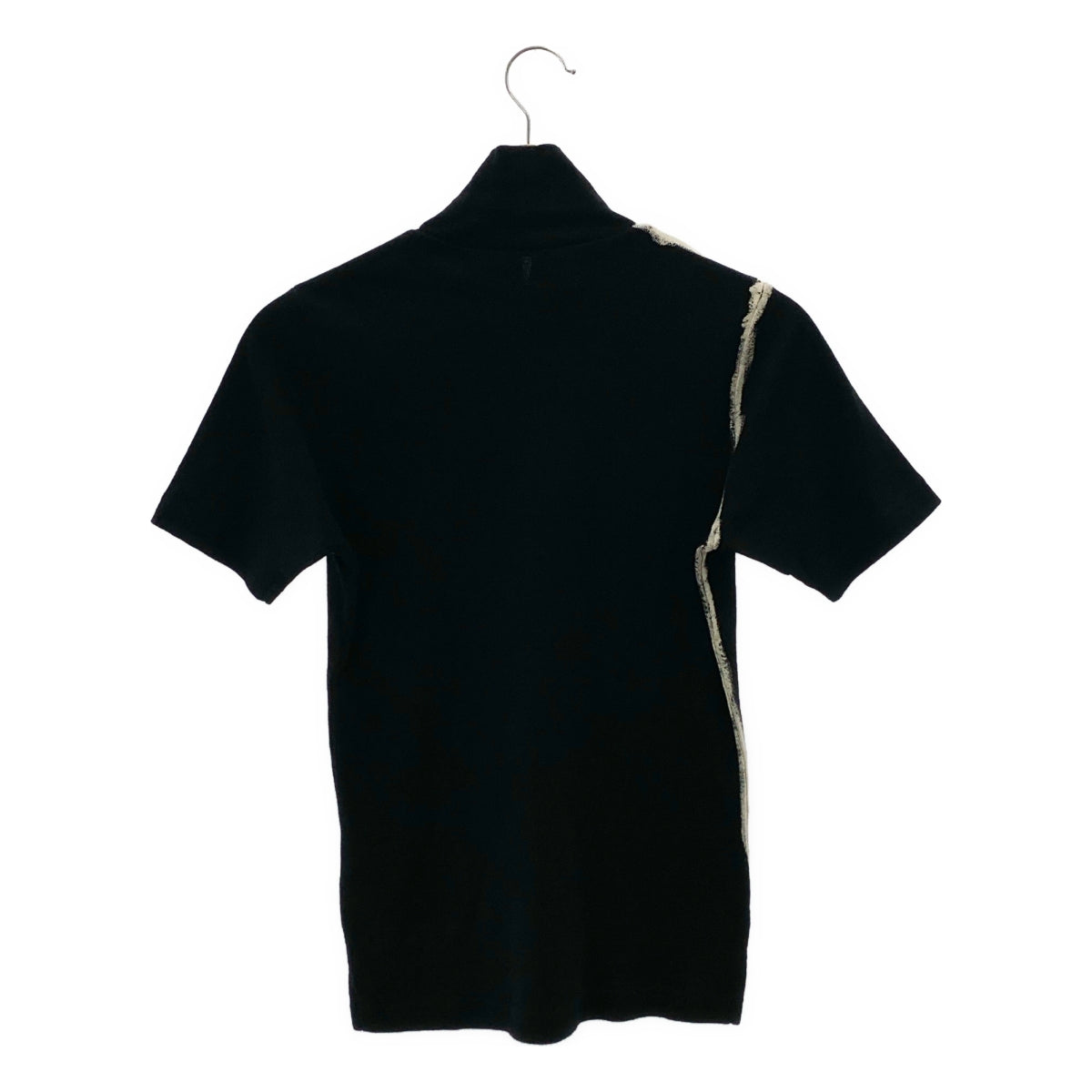 Y's / ワイズヨウジヤマモト | DISCHARGE PRINTING HIGH NECK HALF SLEEVE T ディスチャージ プリント ハイネック Tシャツ | 2 | ブラック / ベージュ | レディース