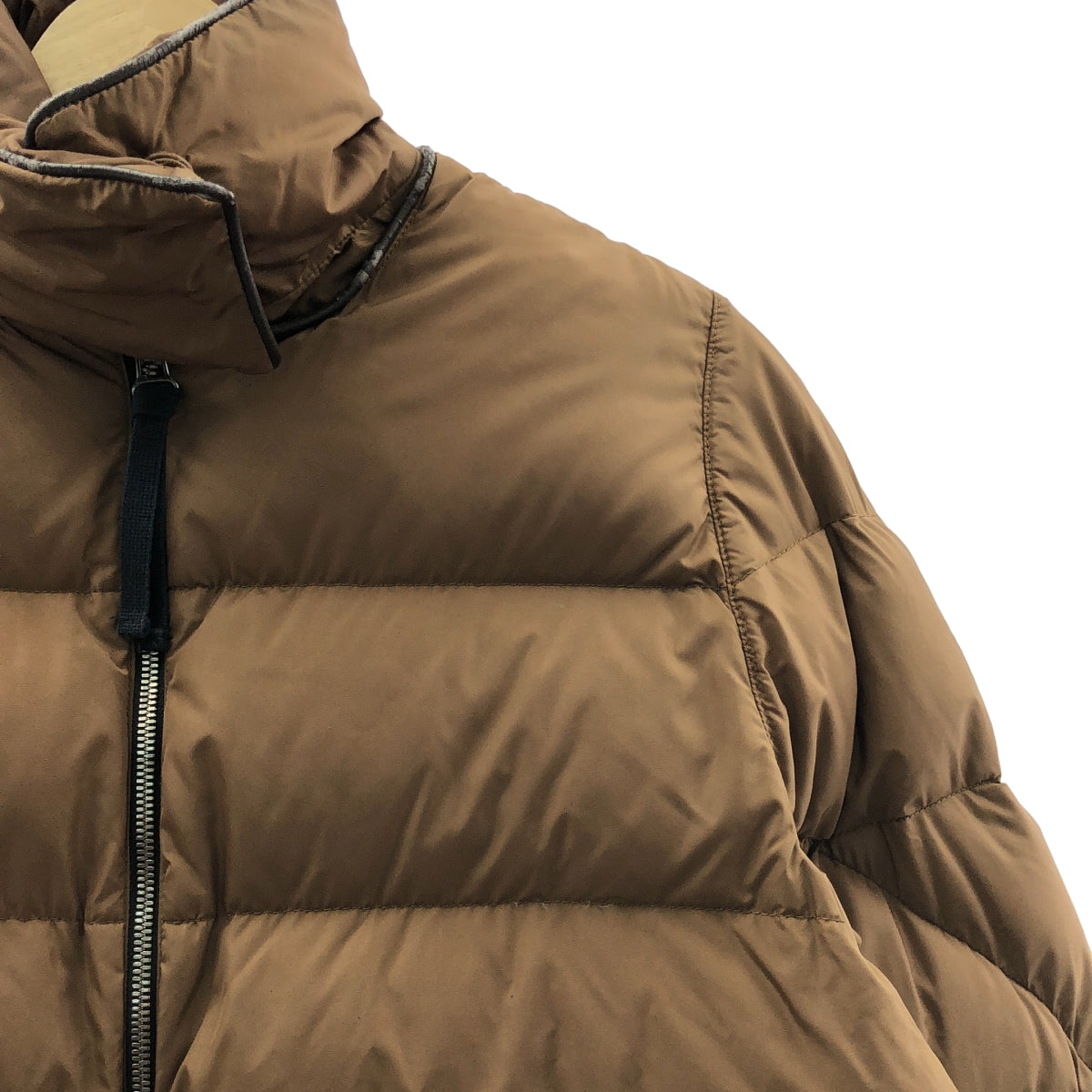 MARNI / マルニ | 2way パイピングレザー ダウンコート | 38 | ブラウン/ブラック | レディース