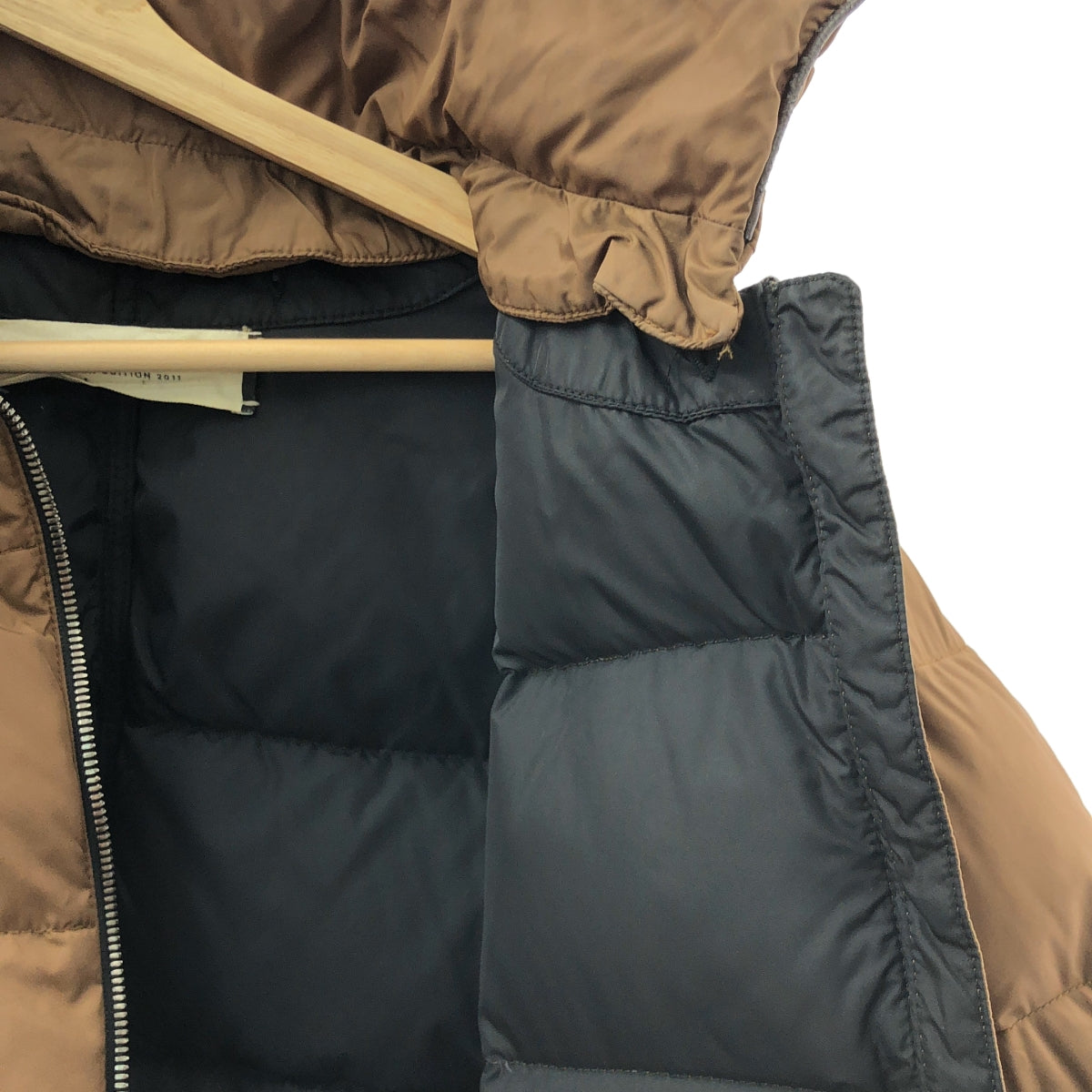 MARNI / マルニ | 2way パイピングレザー ダウンコート | 38 | ブラウン/ブラック | レディース