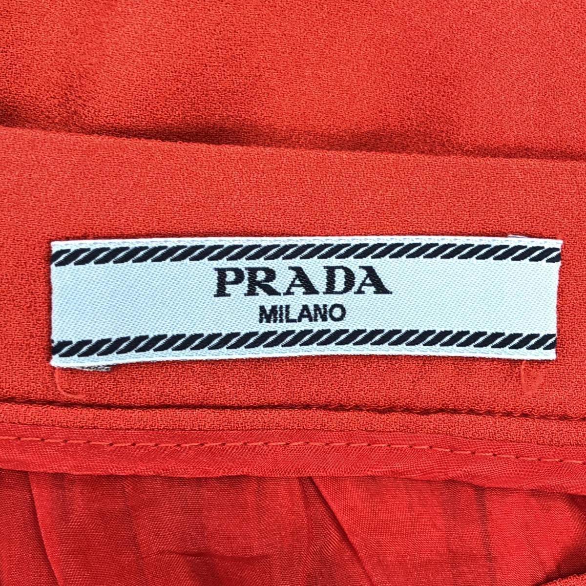 PRADA / プラダ | ベルト プリーツ フレアスカート | 40 | レッド | レディース