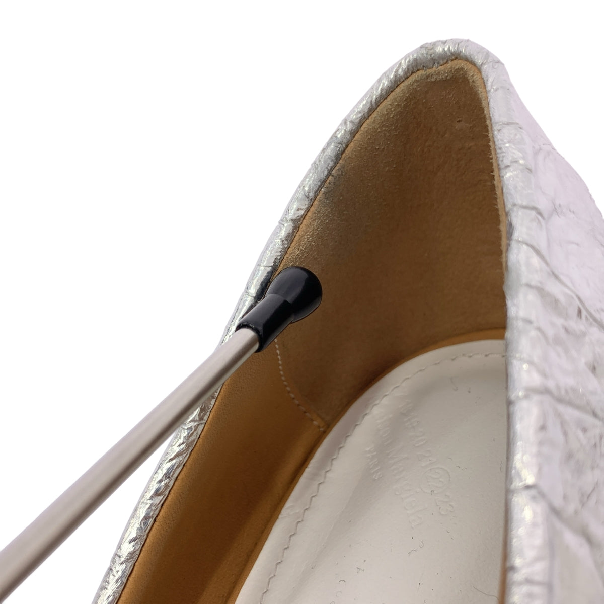 Maison Margiela / 메종 마르젤라 | 메탈릭 우드힐 펌프스 | 37 1/2 | 실버 |