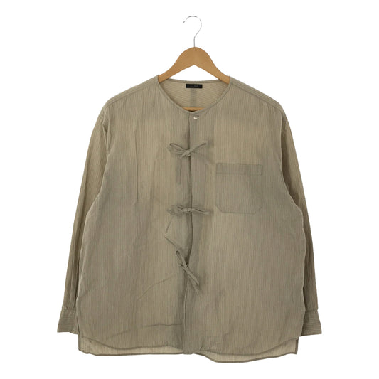 [Good Condition] LENO | Striped No-Collar Shirt | 0 | BEIGE | Women's