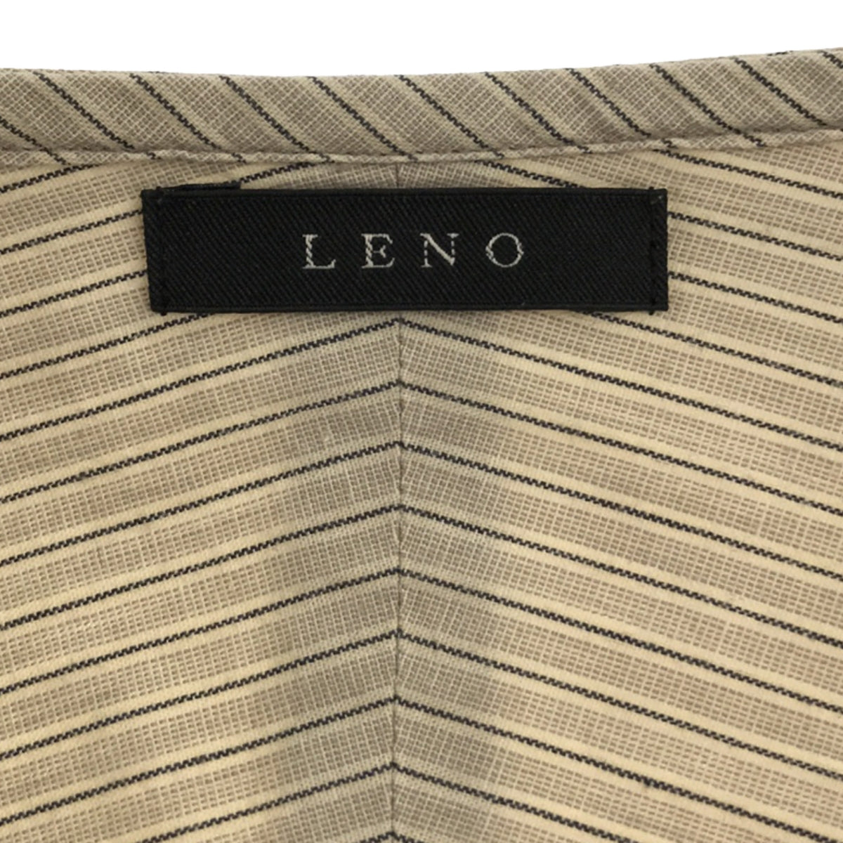 [Good Condition] LENO | Striped No-Collar Shirt | 0 | BEIGE | Women's