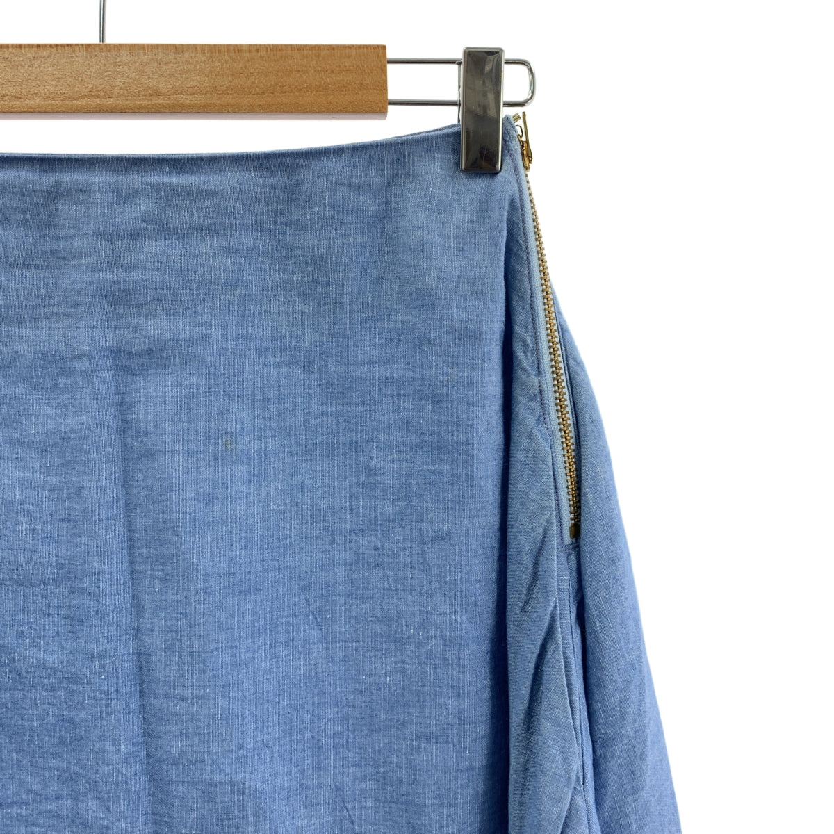 MADISON BLUE / 매디슨 블루 | 코튼 린넨 샴브레이 스커트 | S | 여성