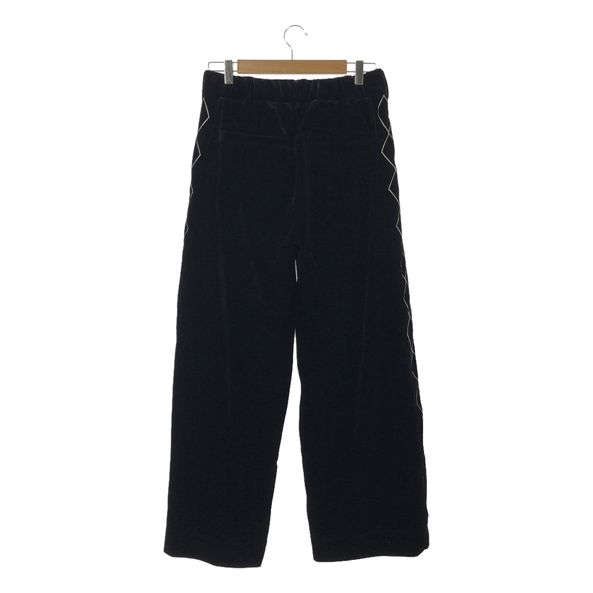 SHIKITARI / 시키타리 | EMBROIDERY VELOUR WIDE PANTS / 벨루어 택 와이드 이지 팬츠 / 총 안감 | S | 남성