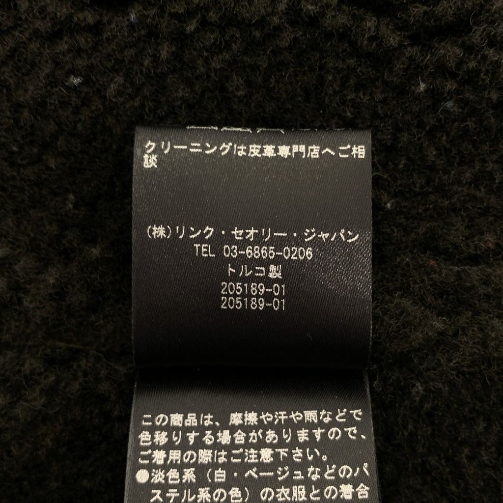 【美品】 theory / 理論 | 羊皮 羊羔毛 刷毛 連帽外套 夾克 | M | 深橄欖色系 | 男式