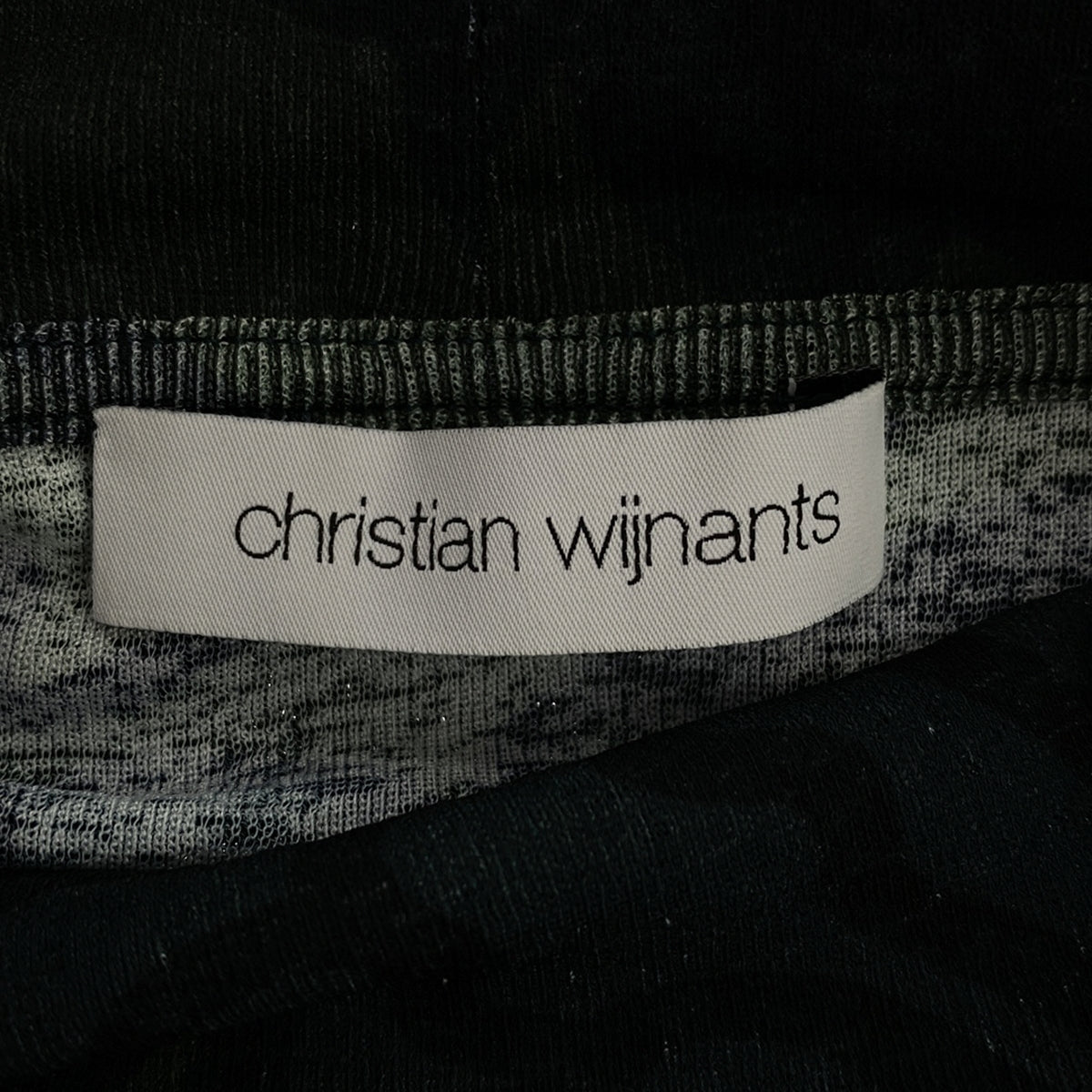 [Good Condition] Christian Wijnants | Floral Print Turtleneck Cut and Sew | S | Khaki/Green/Navy | Women's