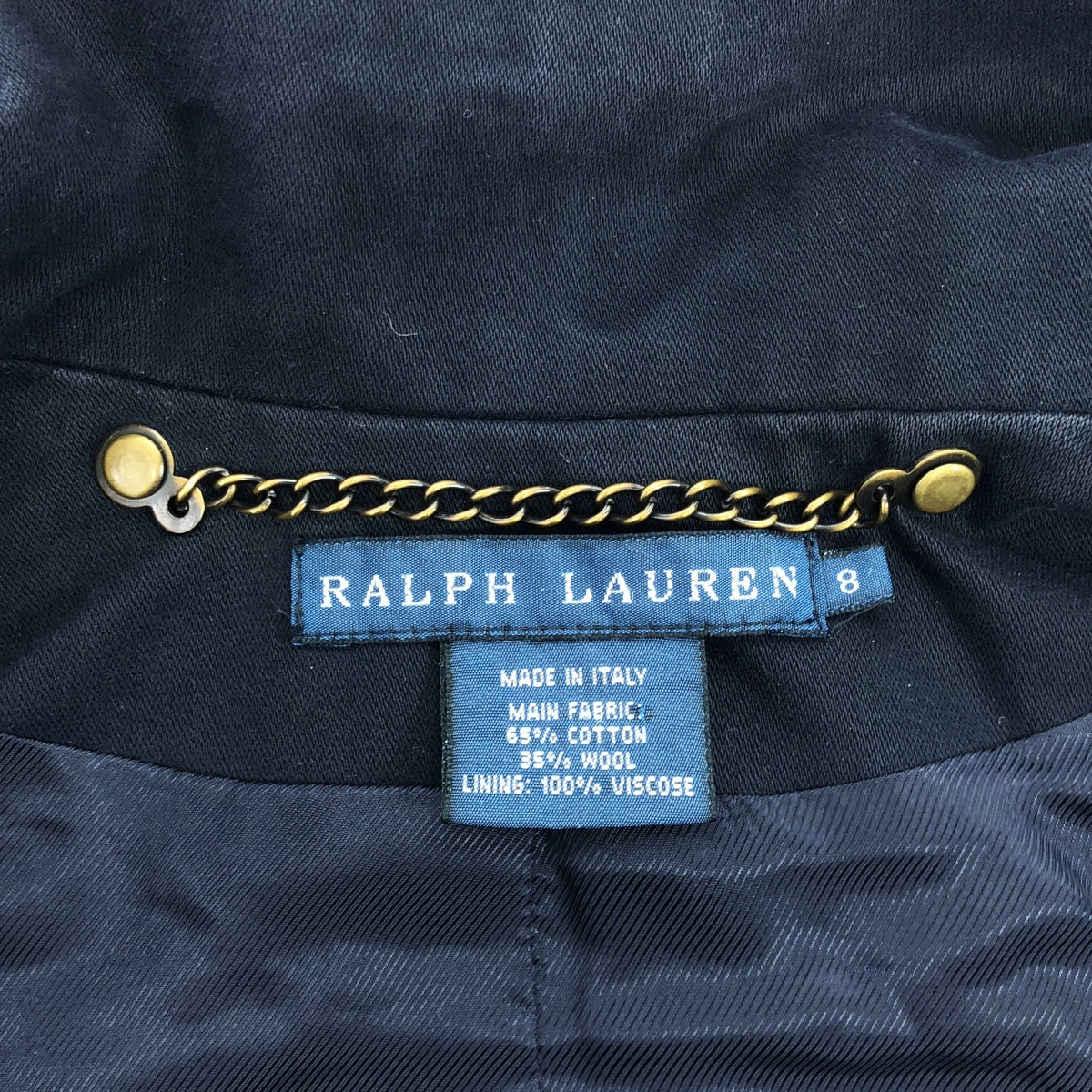 RALPH LAUREN / 랄프 로렌 | 짧은 길이 트렌치 코트 재킷 | 8 | 네이비 | 여성