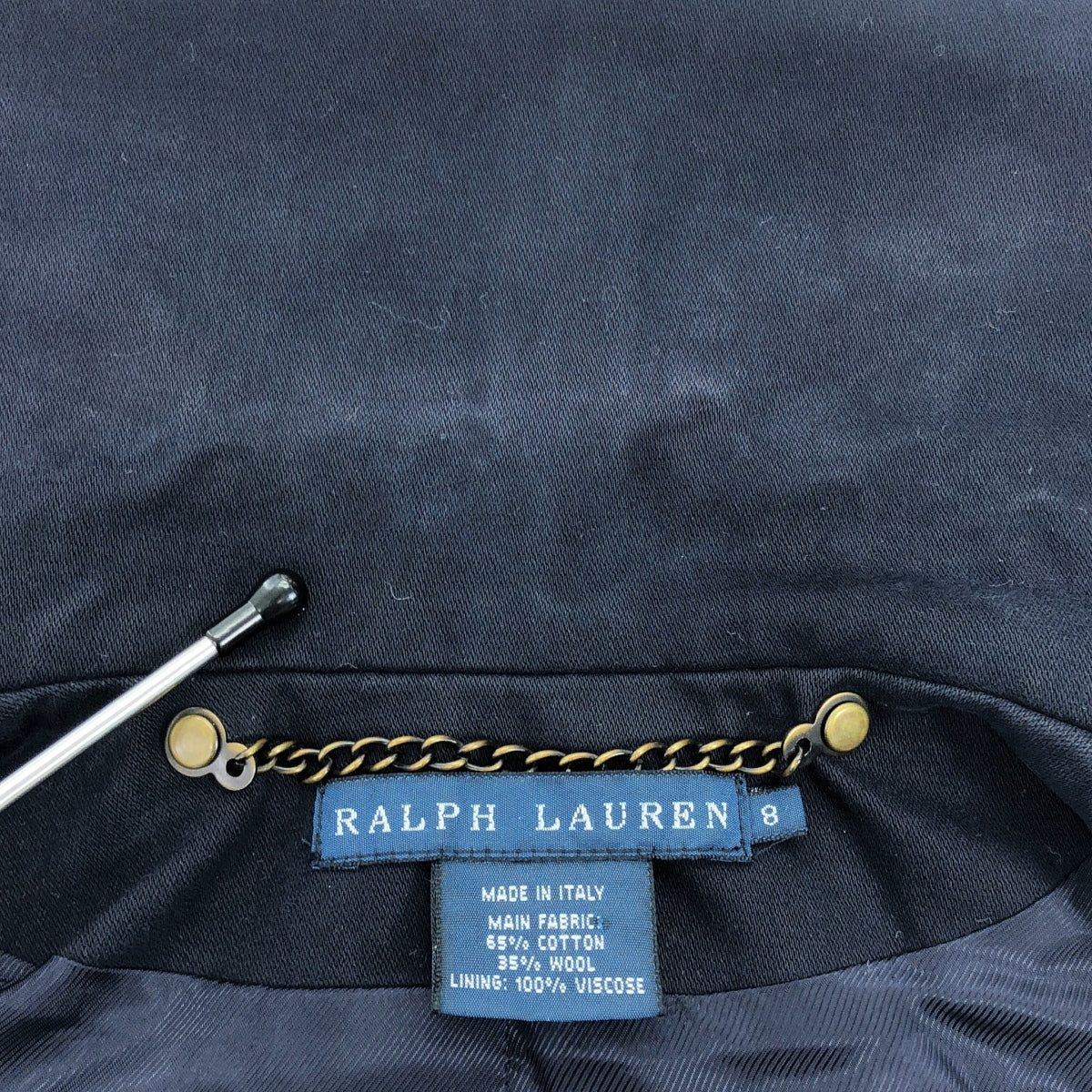 RALPH LAUREN / 랄프 로렌 | 짧은 길이 트렌치 코트 재킷 | 8 | 네이비 | 여성