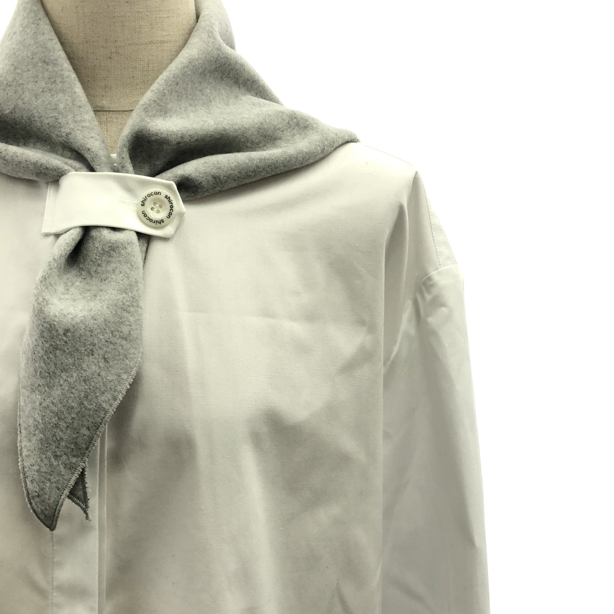 【美品】  yori shirocon / ヨリシロコン | ループ スカーフ ブラウス シャツ | 36 | ホワイト | レディース