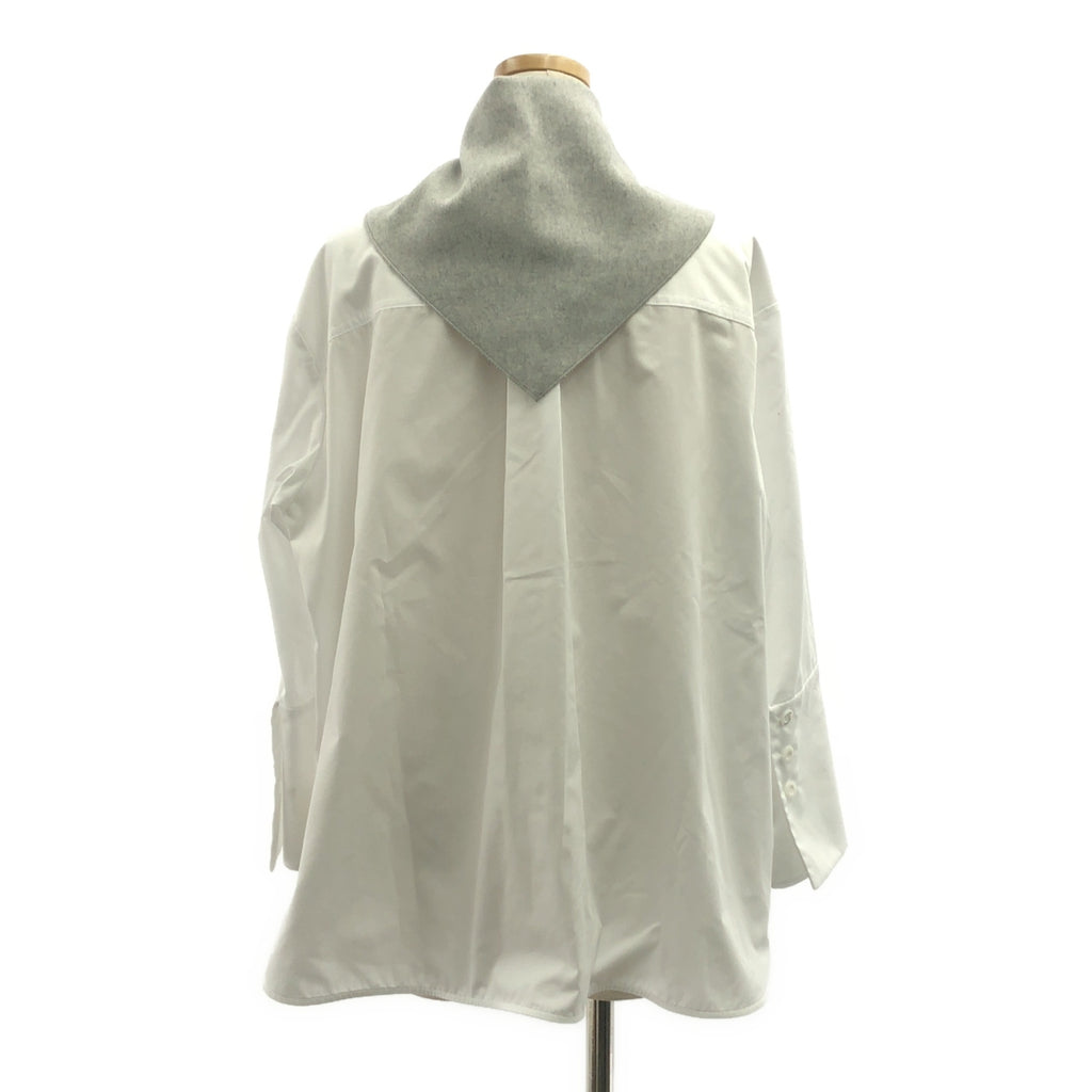 【미품】 yori shirocon / 요리시로콘 | 루프 스카프 블라우스 셔츠 | 36 | 화이트 | 여성