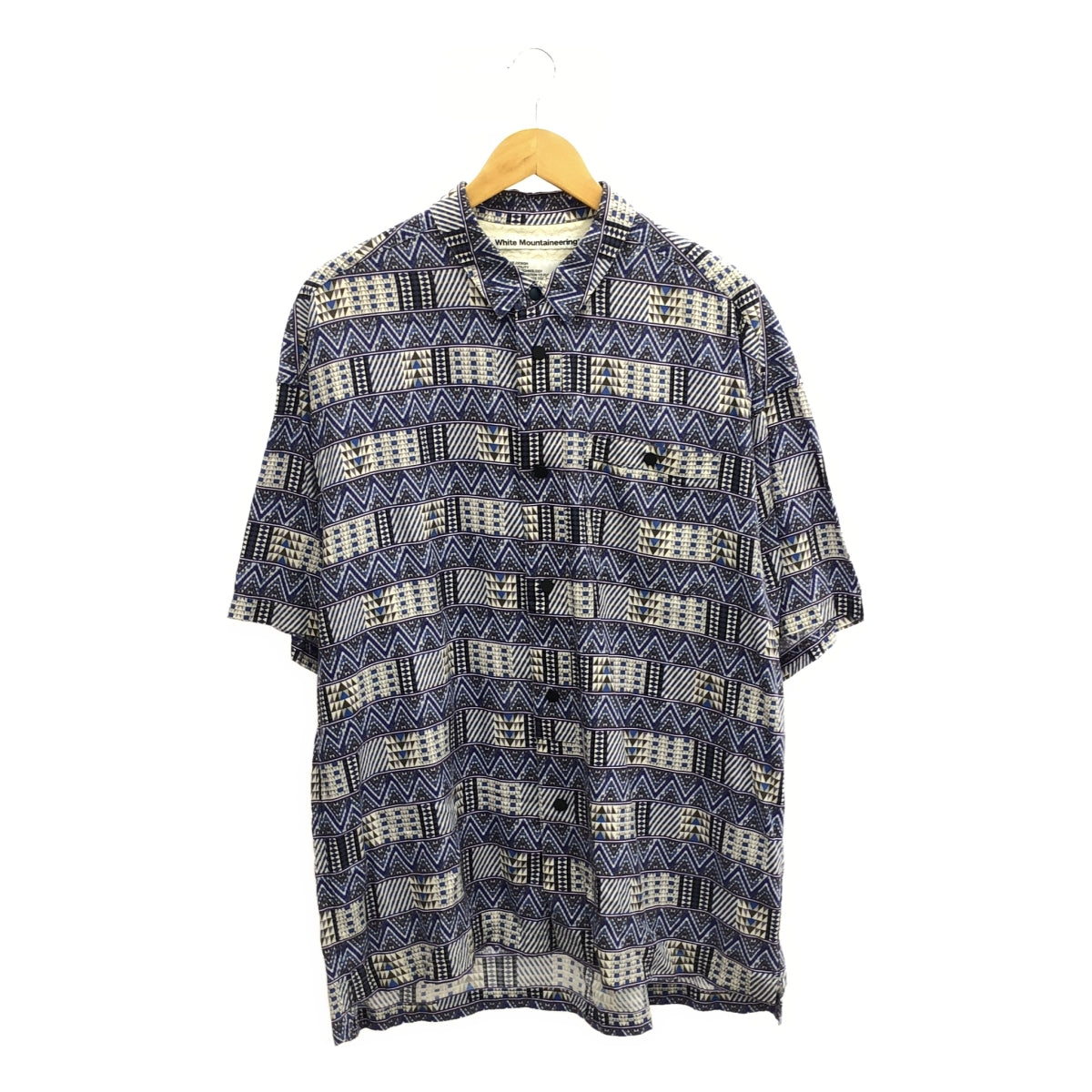 White Mountaineering | 2022SS | GEOMETRIC S/S WIDE SHIRT Geometric print all-over short-sleeved wide shirt | Size 3 | Blue | Men's