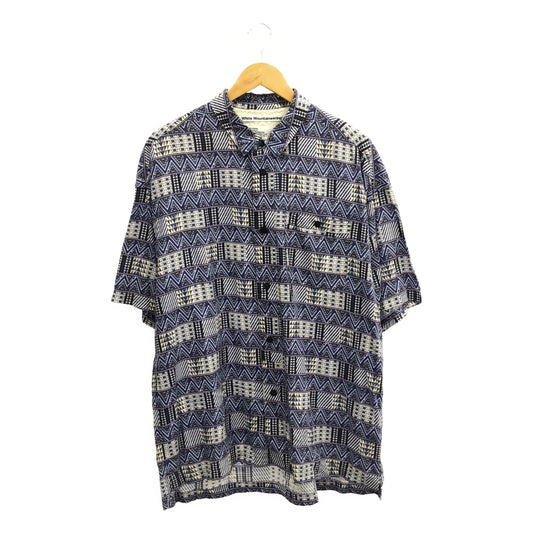 White Mountaineering / ホワイトマウンテニアリング | 2022SS | GEOMETRIC S/S WIDE SHIRT ジオメトリックプリント 総柄 半袖 ワイドシャツ | 3 | ブルー | メンズ