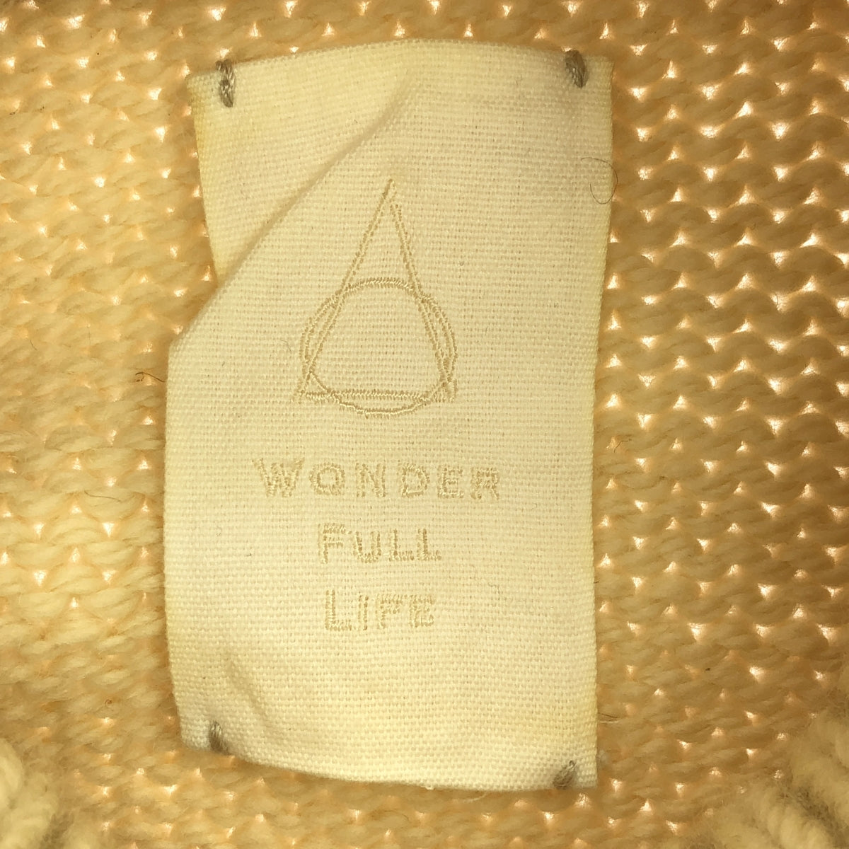 WONDER FULL LIFE / ワンダーフルライフ | × TAKt HAND KNIT ウール 切替 ハイネック ニット | F | アイボリー | レディース