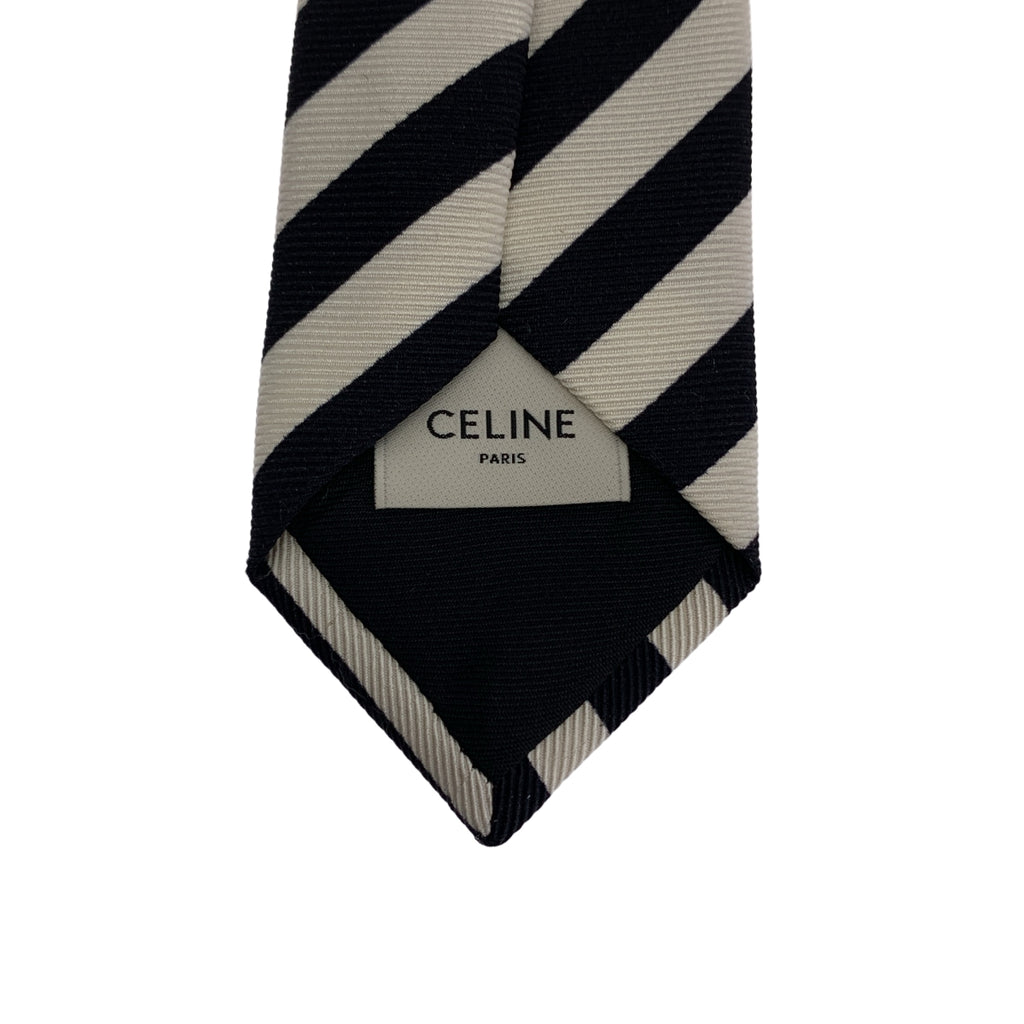 CELINE / セリーヌ | ストライプ シルク スリム ネクタイ |