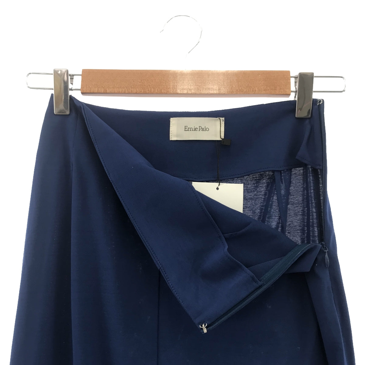 [Good Condition] Ernie Palo | Side Zip Slit Long Skirt | Size 38 | Navy | Women's