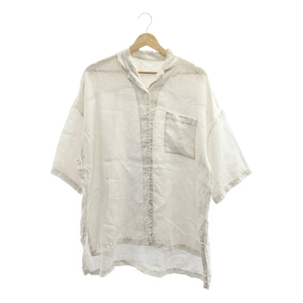 nest robe / ネストローブ | リネン スリット オープンカラー シャツ ブラウス | F | レディース