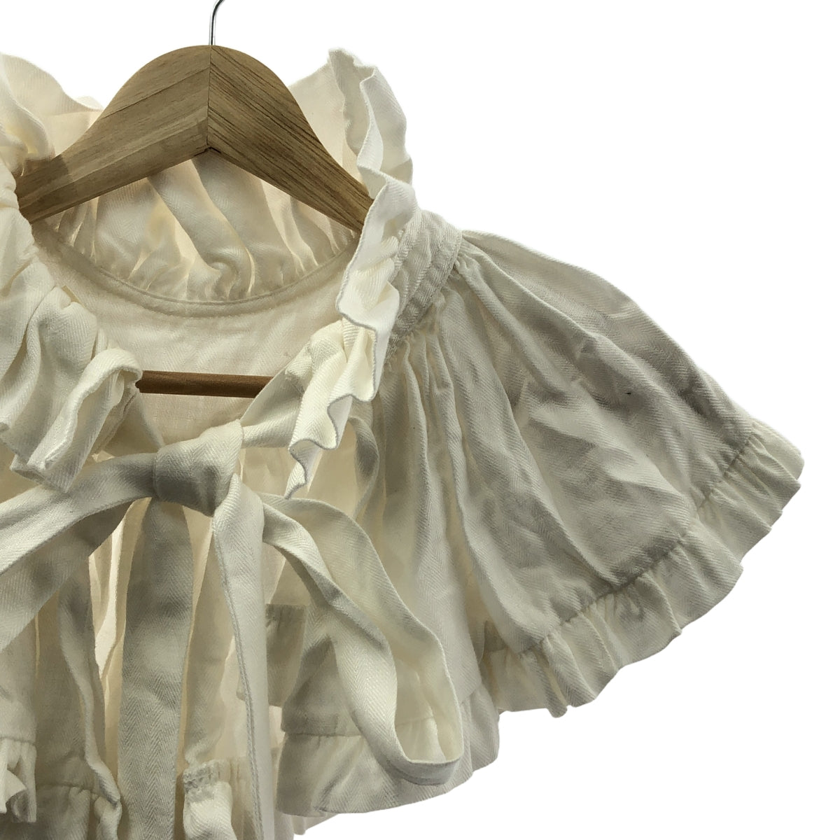 HOUGA / ホウガ | リネン ボリューム フリル つけ襟 | ホワイト | レディース