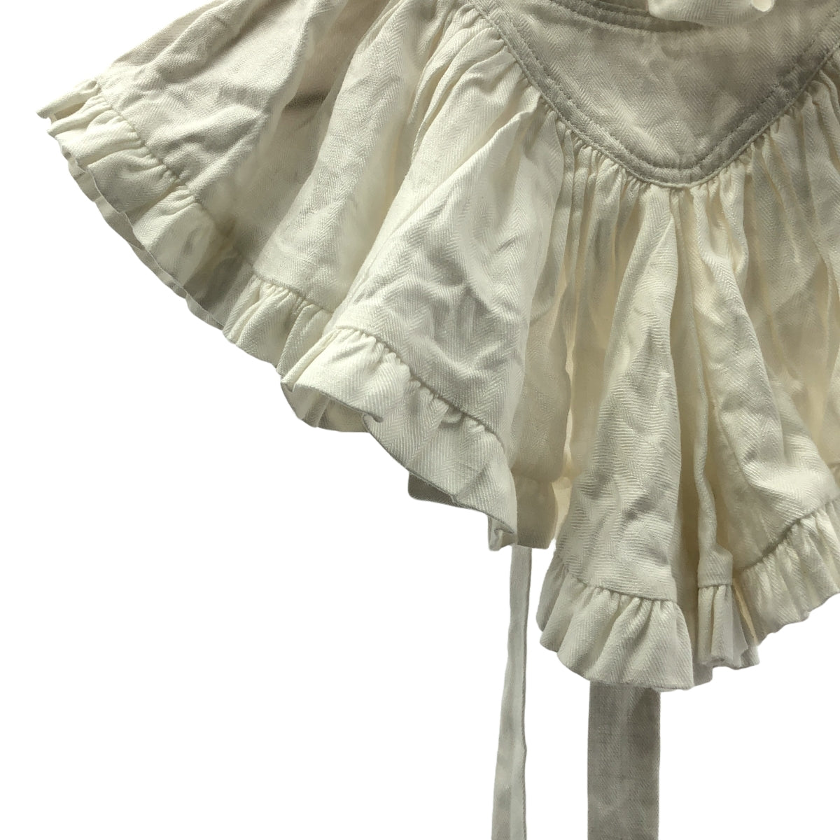 HOUGA / ホウガ | リネン ボリューム フリル つけ襟 | ホワイト | レディース